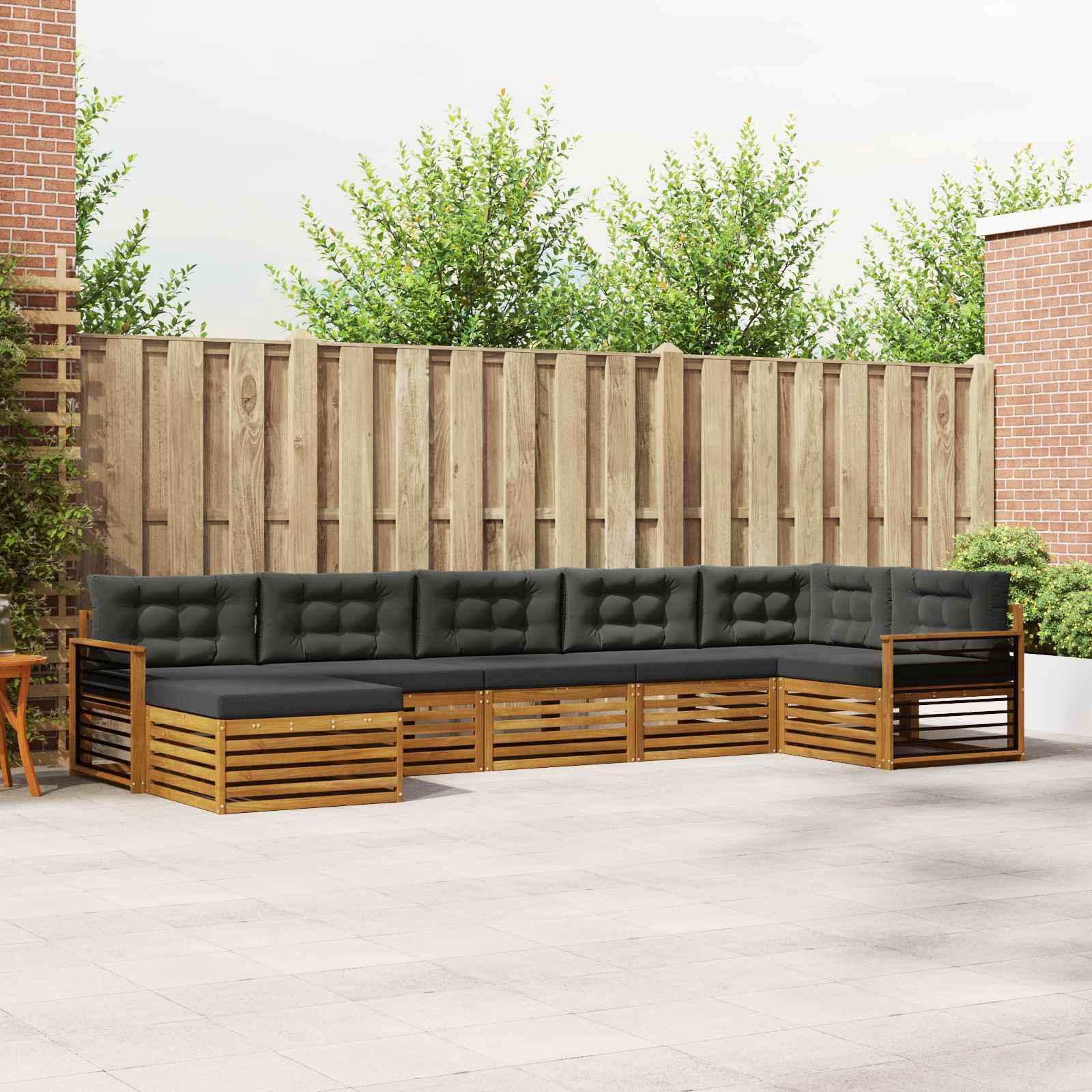 vidaXL Sofagarnituren 7 pcs Natur und Anthrazit Massivholz Akazie