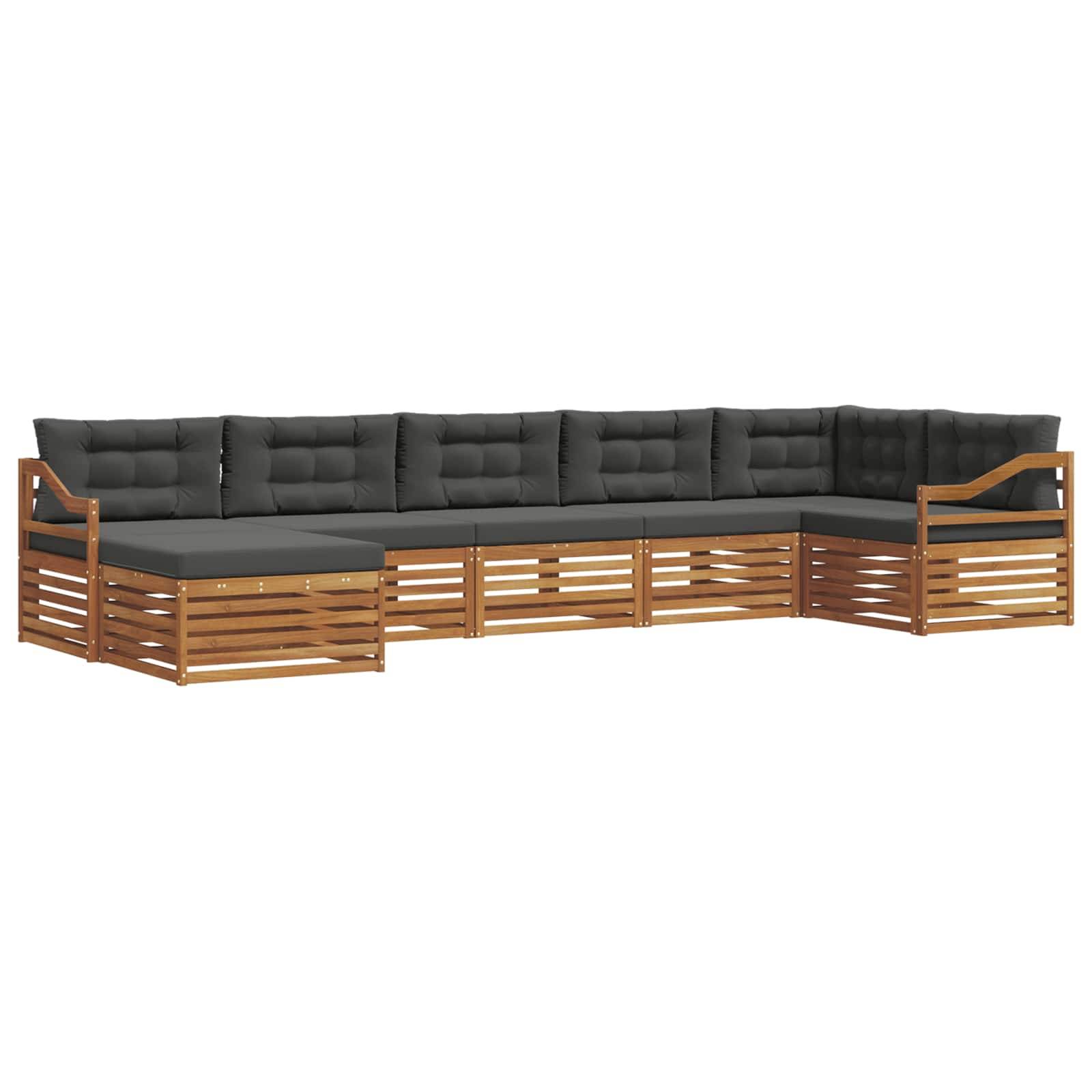 vidaXL Sofagarnituren 7 pcs Natur und Anthrazit Massivholz Akazie