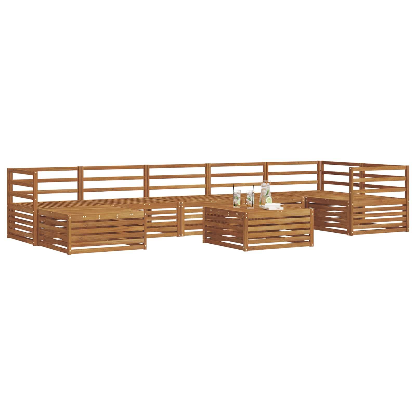vidaXL Outdoor-Sofagarnitur 8 pcs Natur Massivholz Akazie