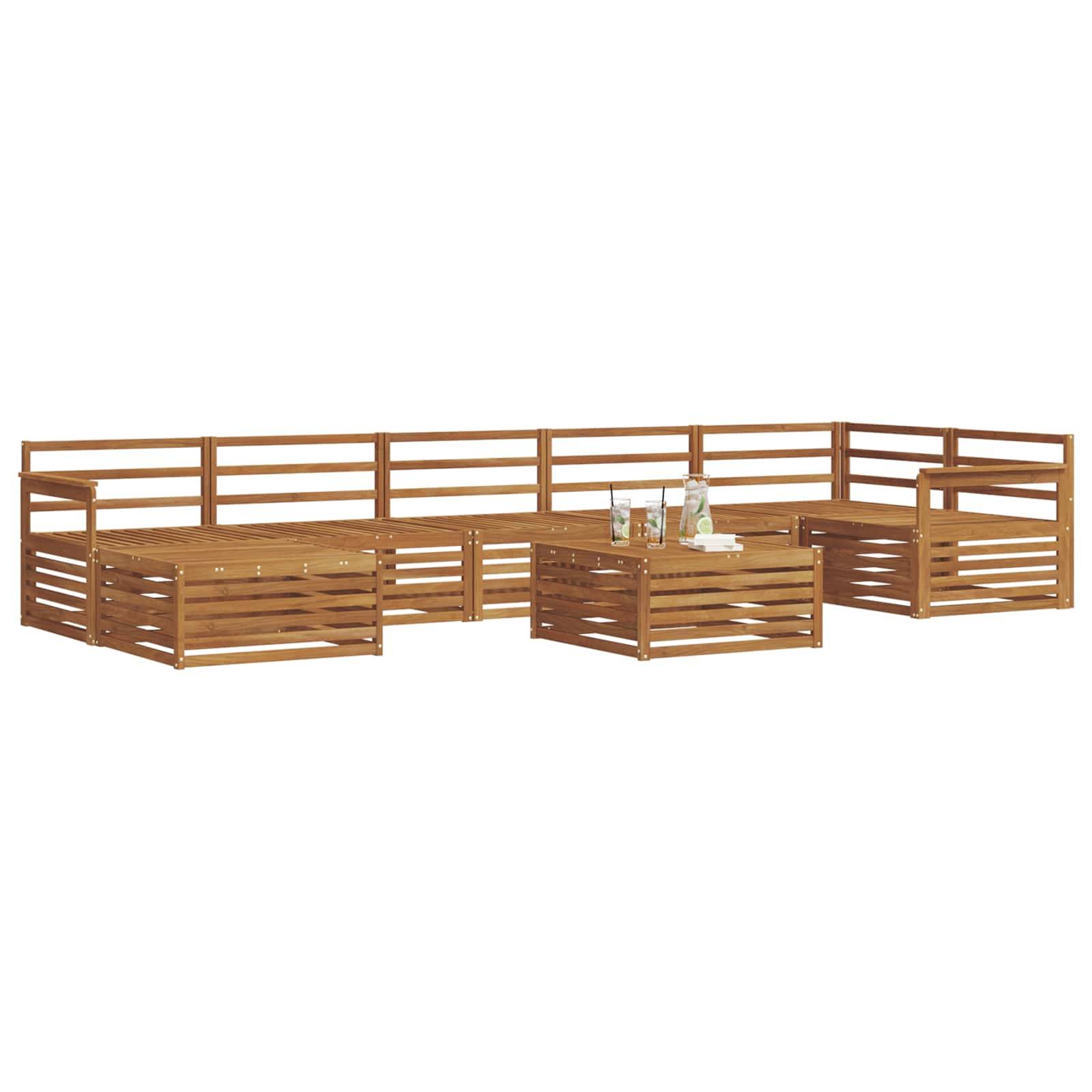 vidaXL Outdoor-Sofagarnitur 8 pcs Natur Massivholz Akazie