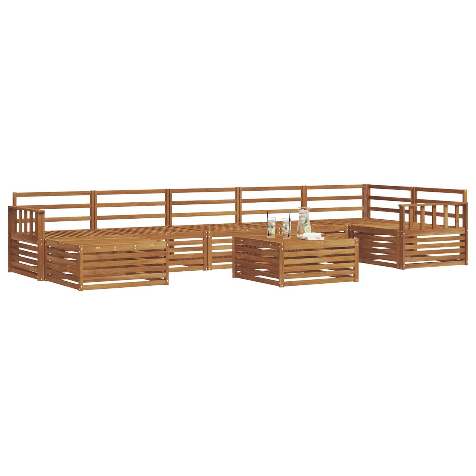 vidaXL Outdoor-Sofagarnitur 8 pcs Natur Massivholz Akazie