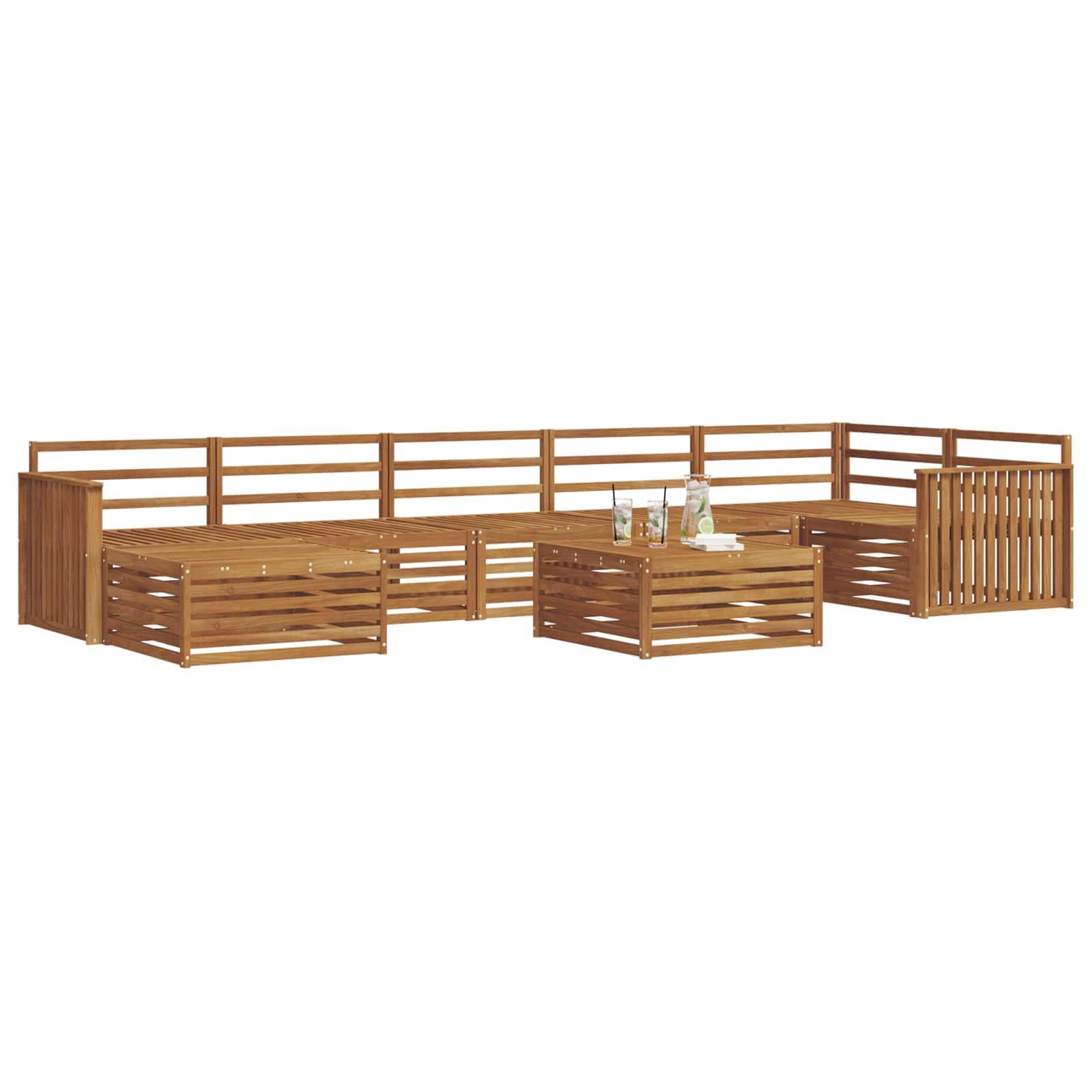 vidaXL Outdoor-Sofagarnitur 8 pcs Natur Massivholz Akazie