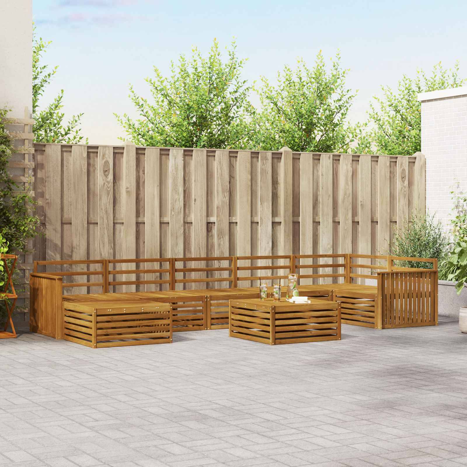 vidaXL Outdoor-Sofagarnitur 8 pcs Natur Massivholz Akazie
