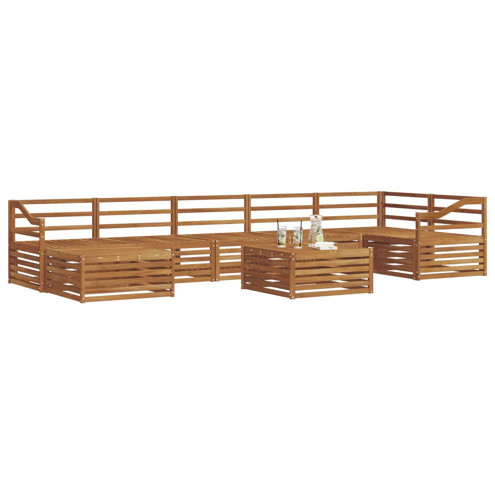 vidaXL Outdoor-Sofagarnitur 8 pcs Natur Massivholz Akazie