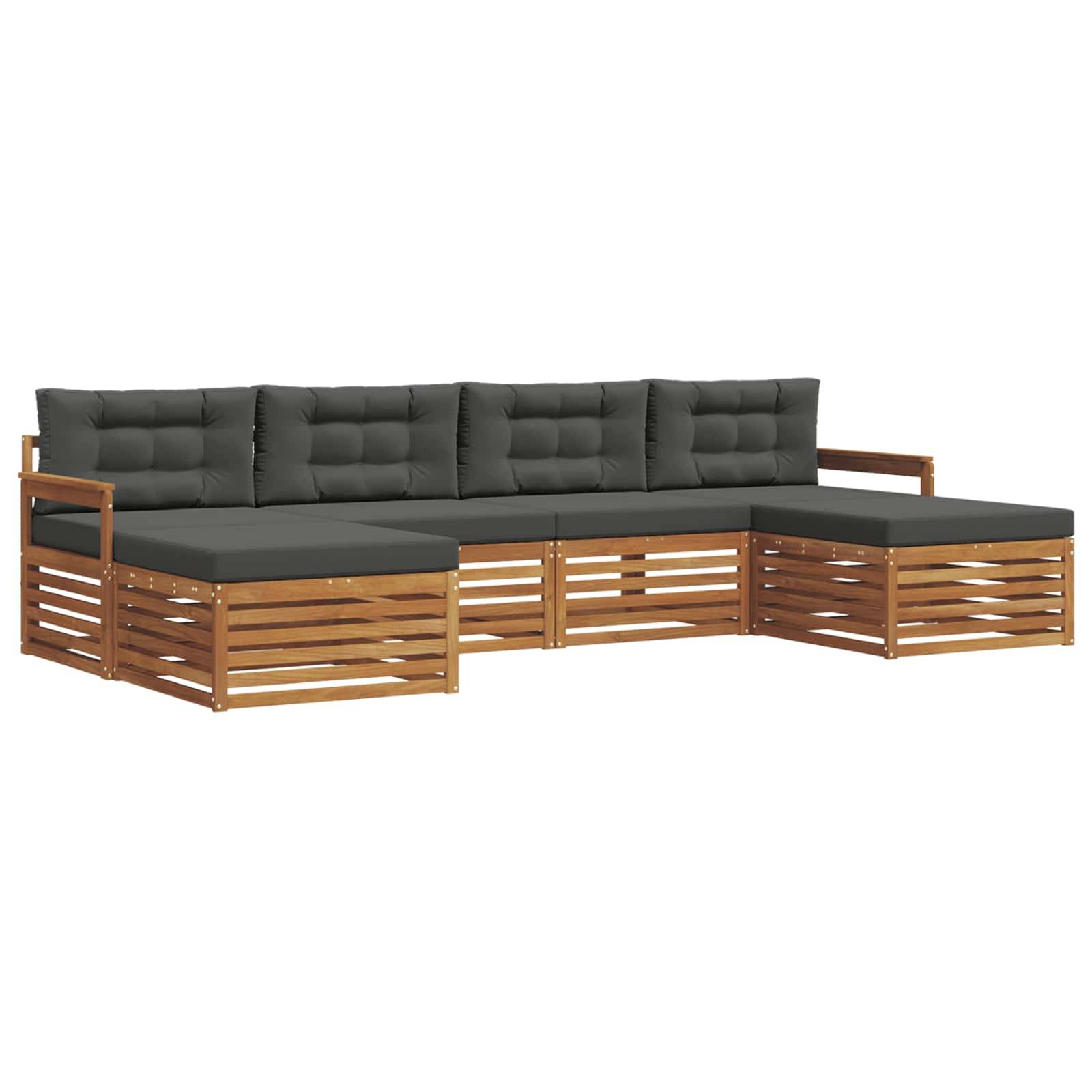 vidaXL Sofagarnituren 6 pcs Natur und Anthrazit Massivholz Akazie
