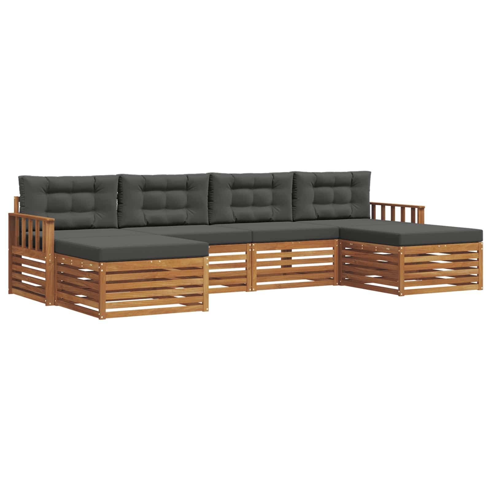 vidaXL Sofagarnituren 6 pcs Natur und Anthrazit Massivholz Akazie