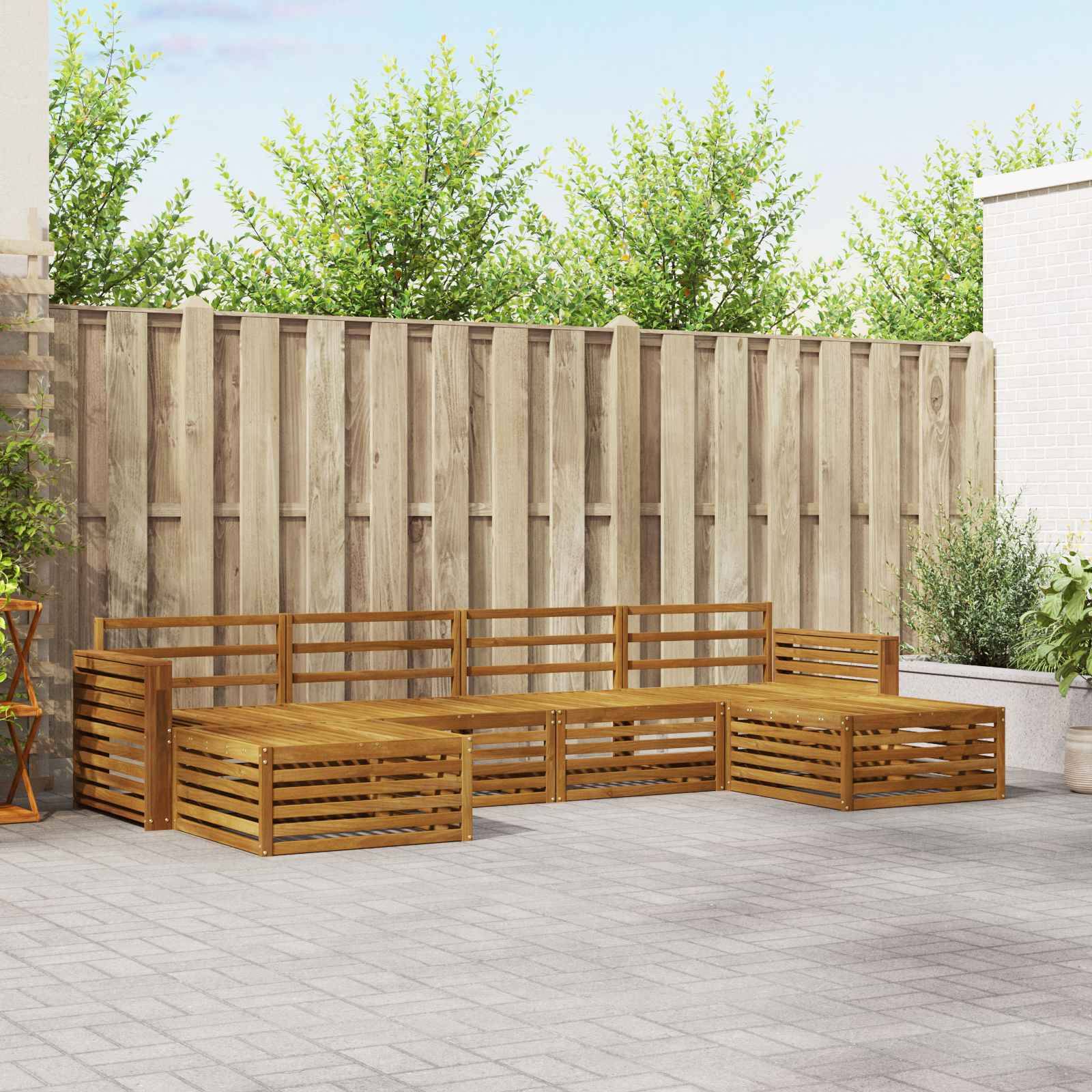 vidaXL Sofagarnituren 6 pcs Natur Massivholz Akazie