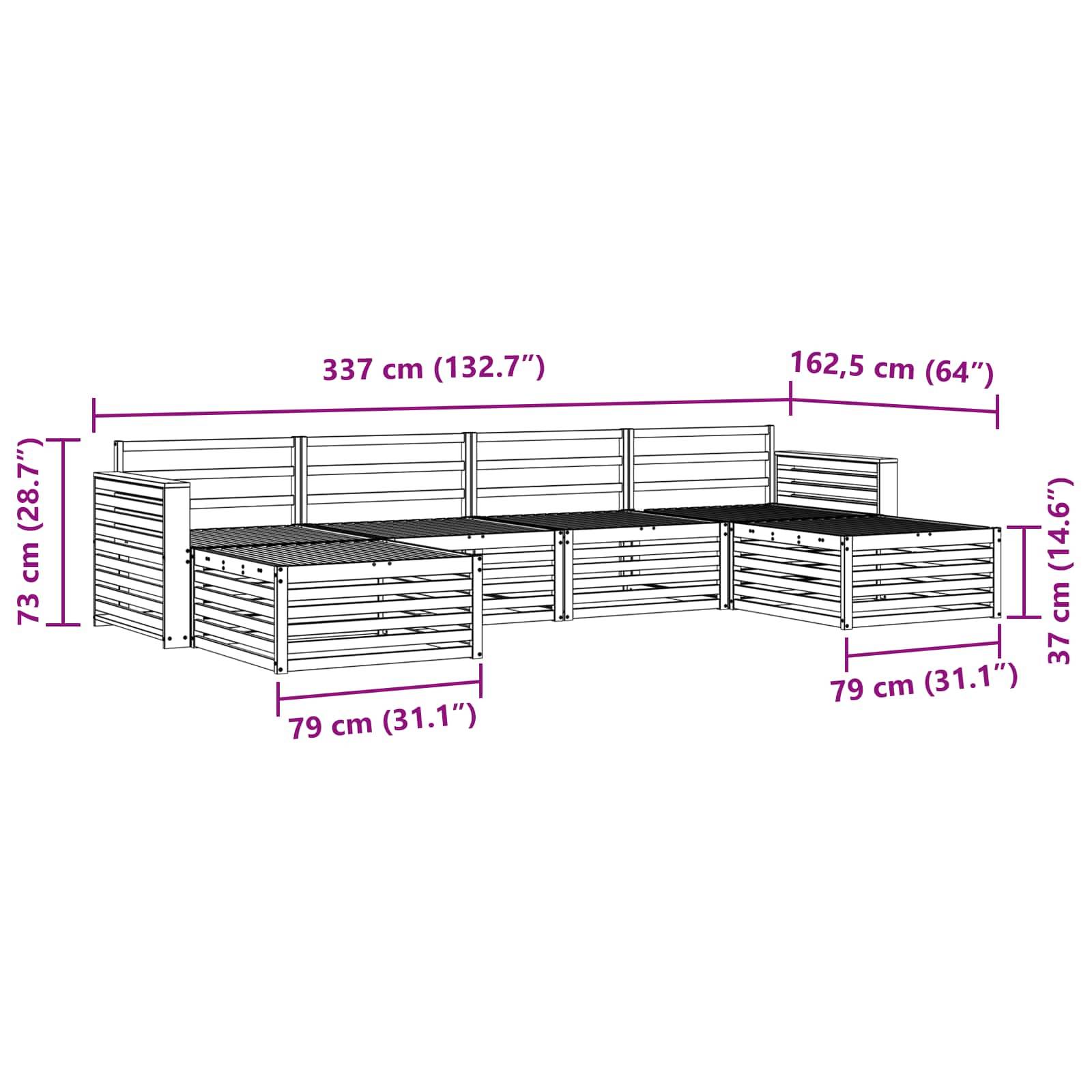 vidaXL Sofagarnituren 6 pcs Natur Massivholz Akazie