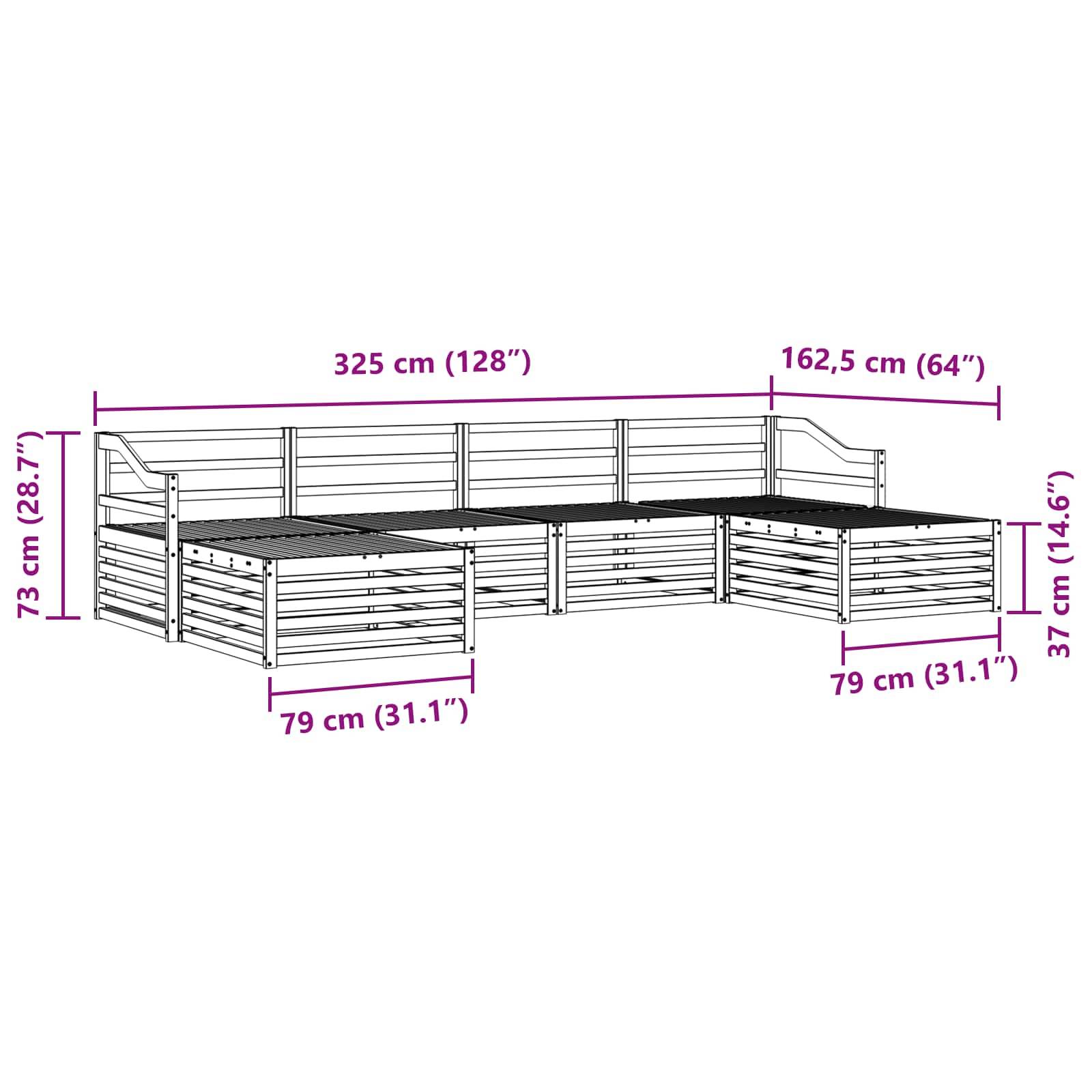 vidaXL Sofagarnituren 6 pcs Natur Massivholz Akazie