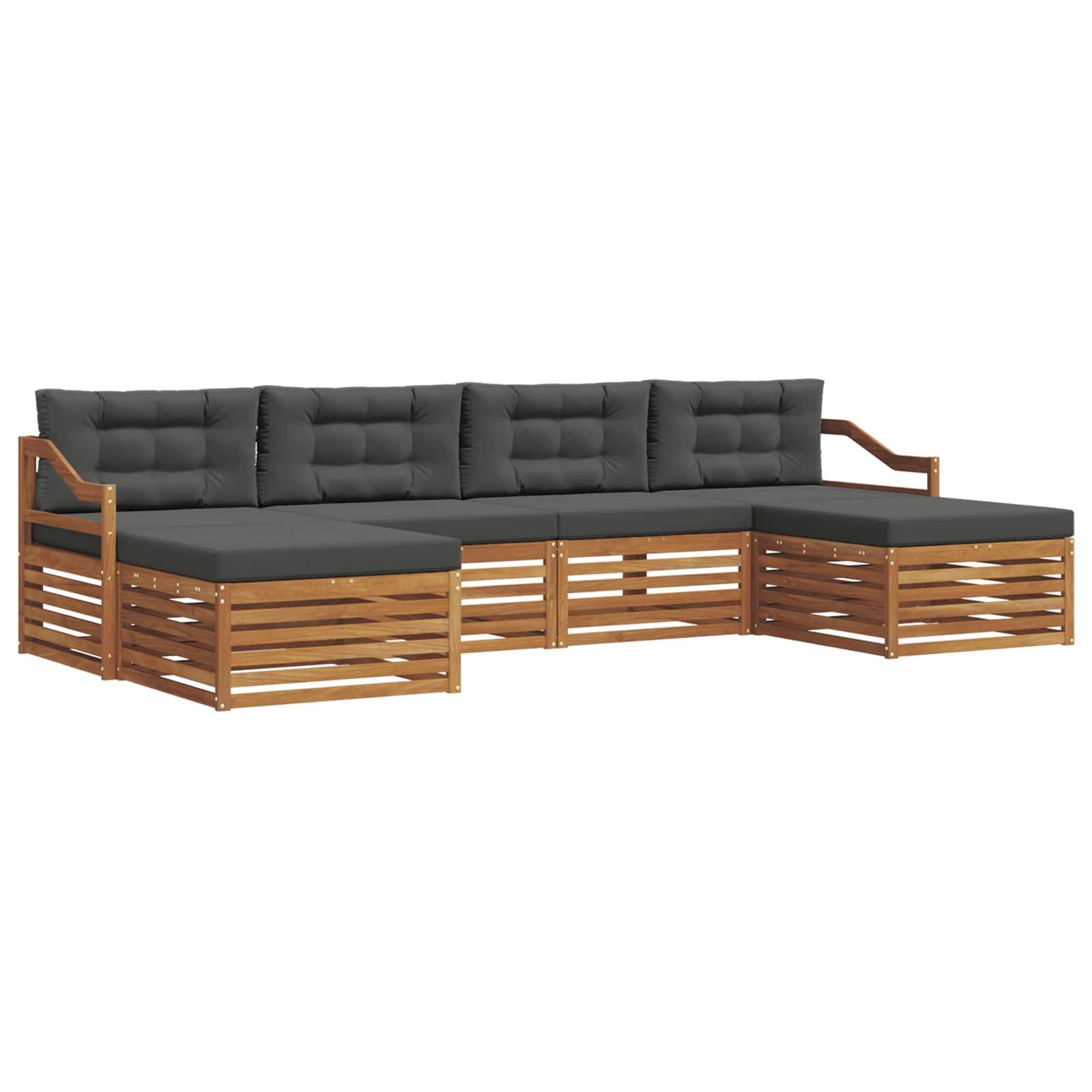 vidaXL Sofagarnituren 6 pcs Natur und Anthrazit Massivholz Akazie