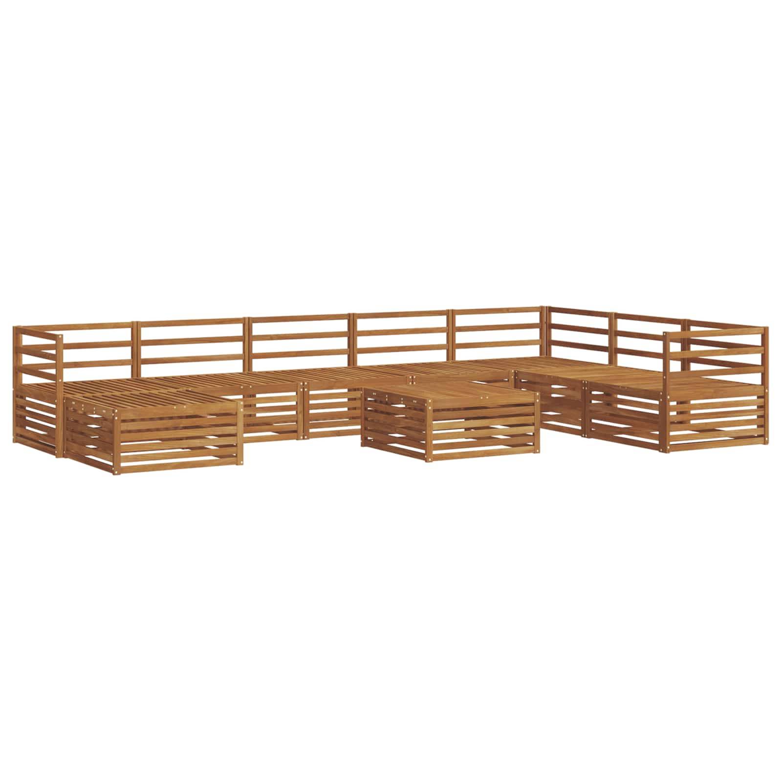 vidaXL Outdoor-Sofagarnitur 9 pcs Natur Massivholz Akazie