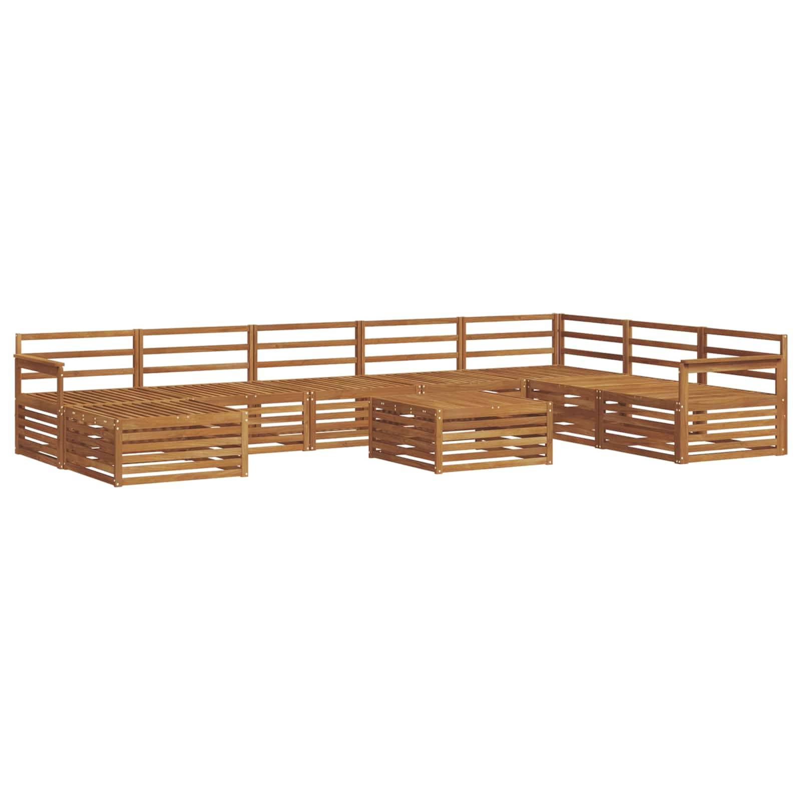 vidaXL Outdoor-Sofagarnitur 9 pcs Natur Massivholz Akazie
