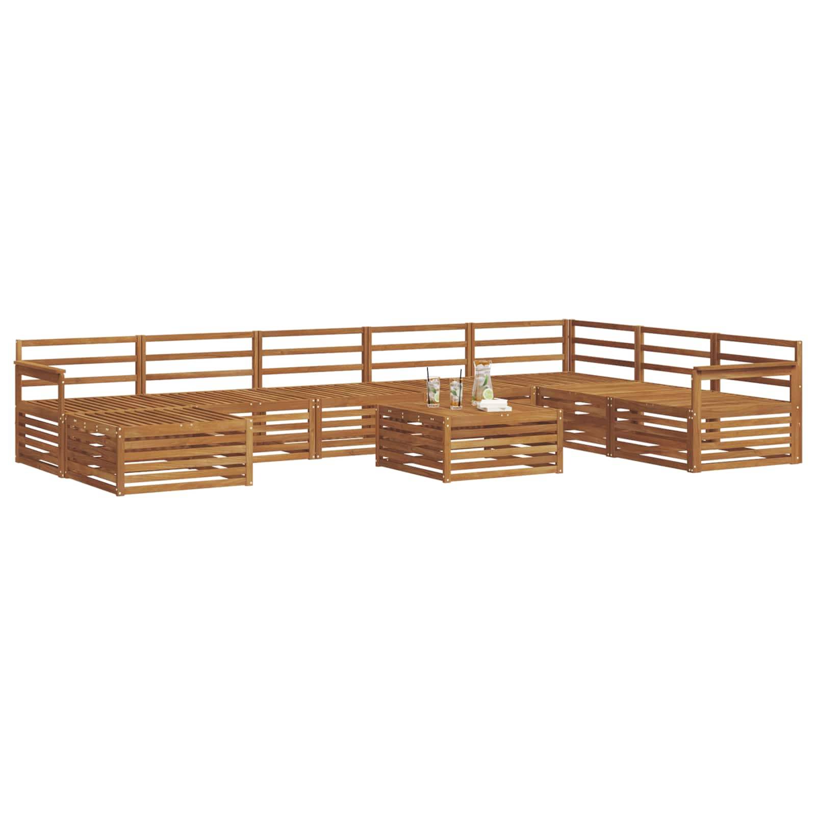 vidaXL Outdoor-Sofagarnitur 9 pcs Natur Massivholz Akazie