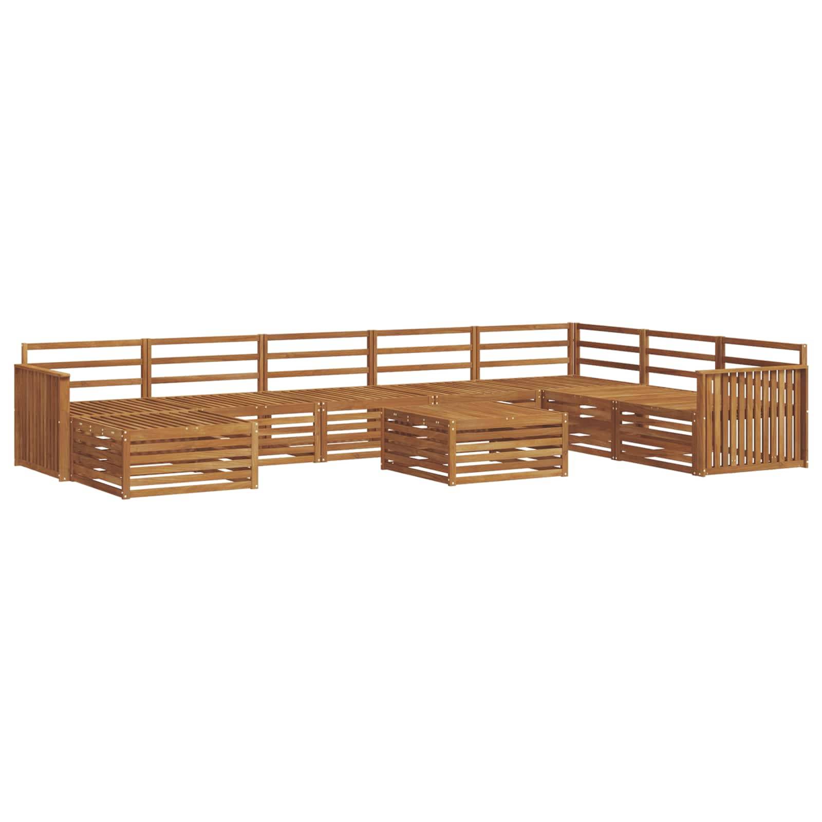 vidaXL Outdoor-Sofagarnitur 9 pcs Natur Massivholz Akazie