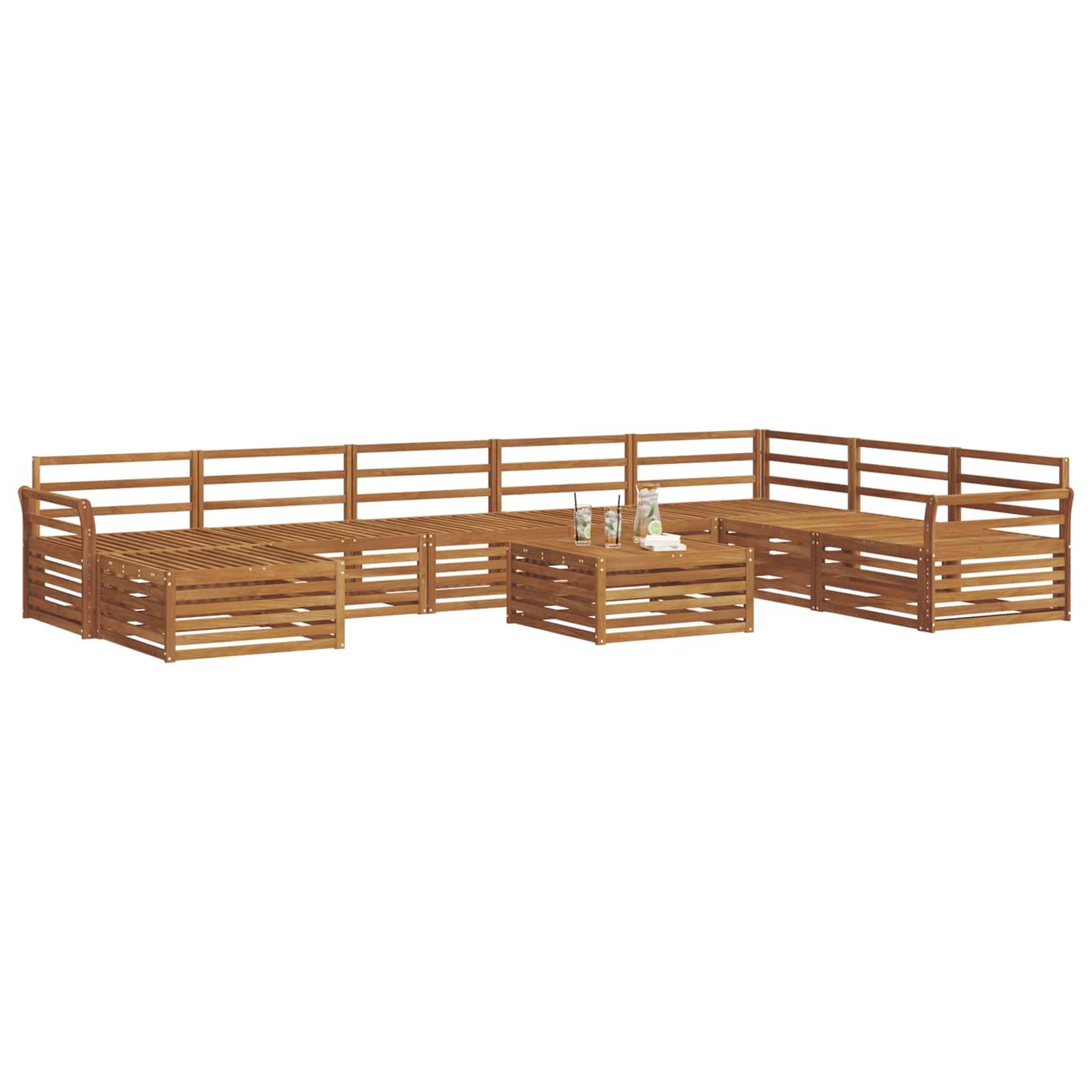 vidaXL Outdoor-Sofagarnitur 9 pcs Natur Massivholz Akazie