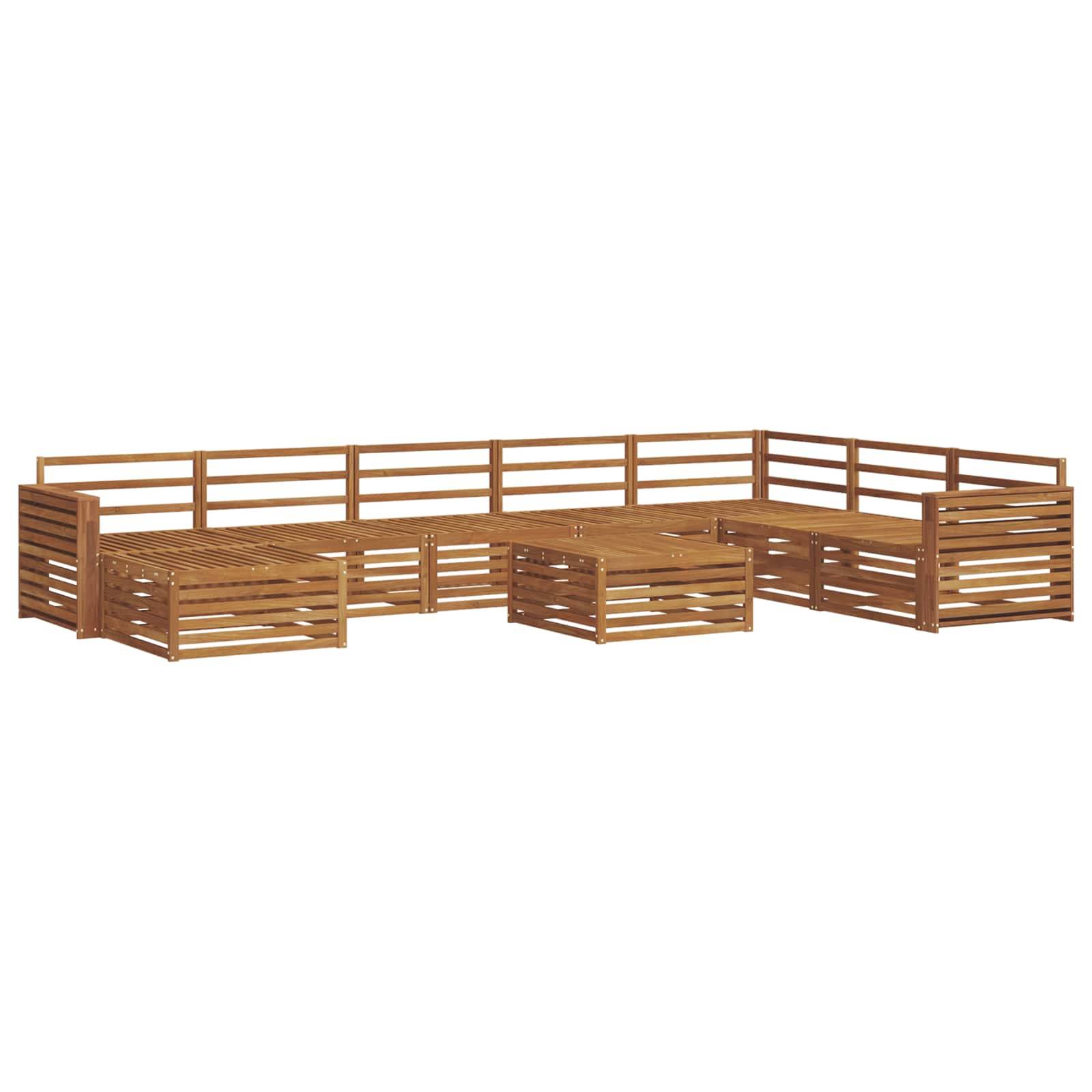 vidaXL Outdoor-Sofagarnitur 9 pcs Natur Massivholz Akazie