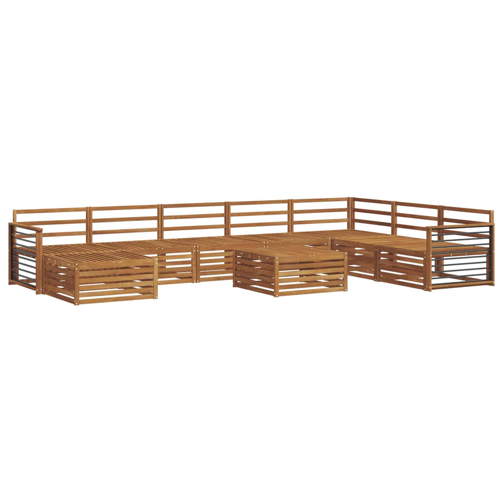 vidaXL Sofagarnituren 9 pcs Natur Massivholz Akazie