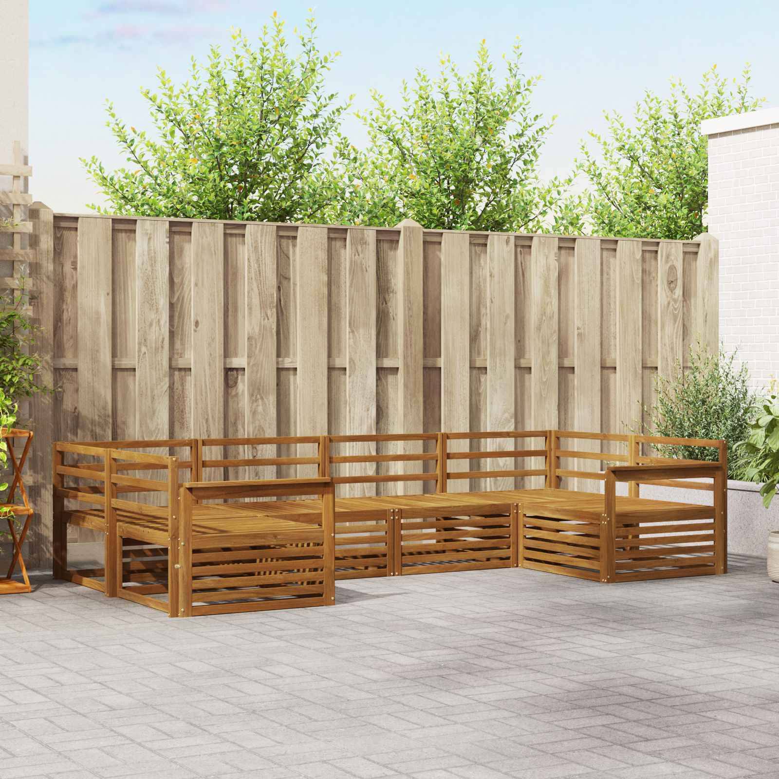 vidaXL Sofagarnituren 6 pcs Natur Massivholz Akazie
