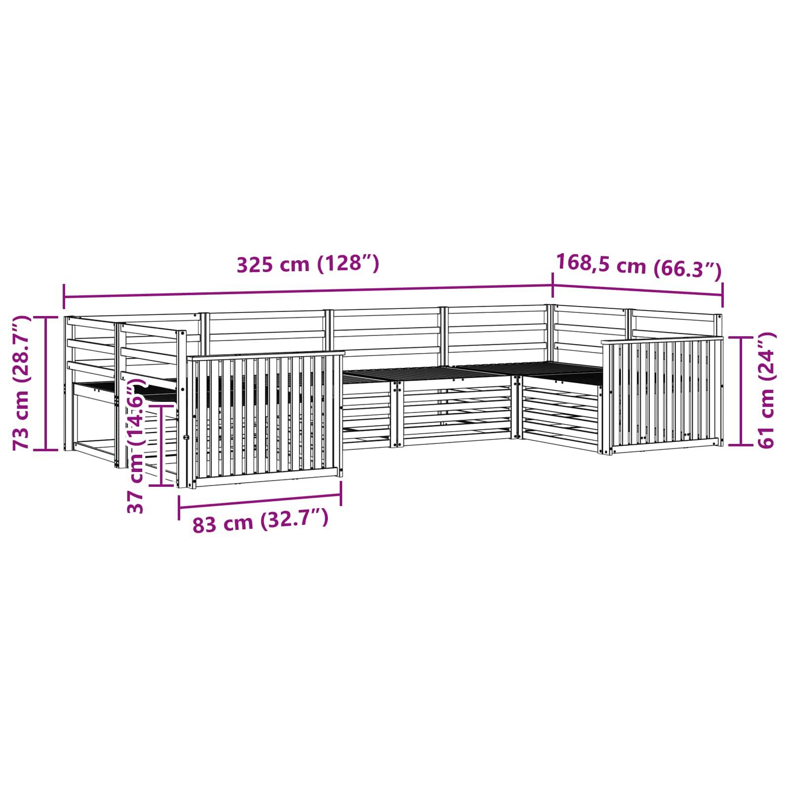vidaXL Sofagarnituren 6 pcs Natur Massivholz Akazie