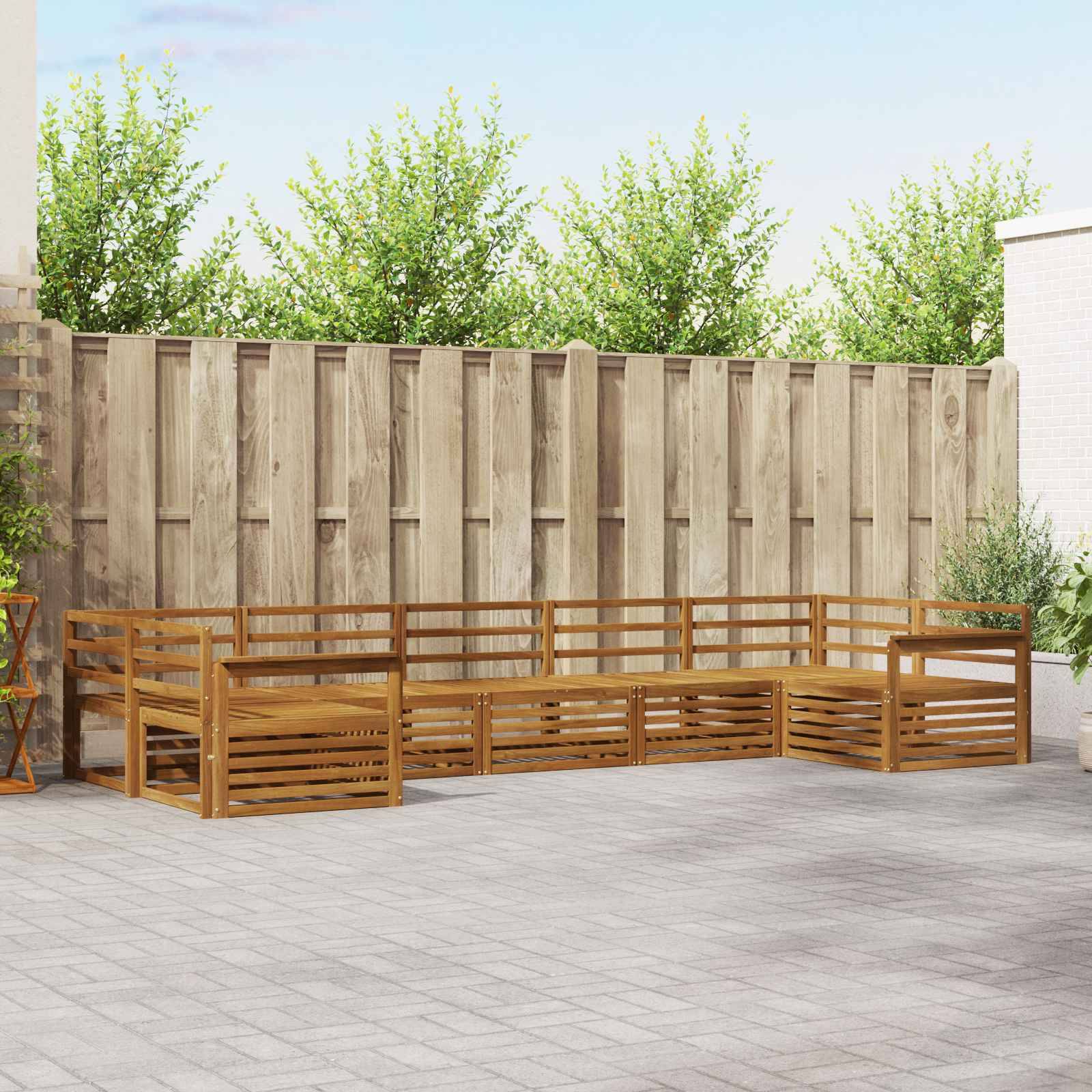 vidaXL Sofagarnituren 7 pcs Natur Massivholz Akazie