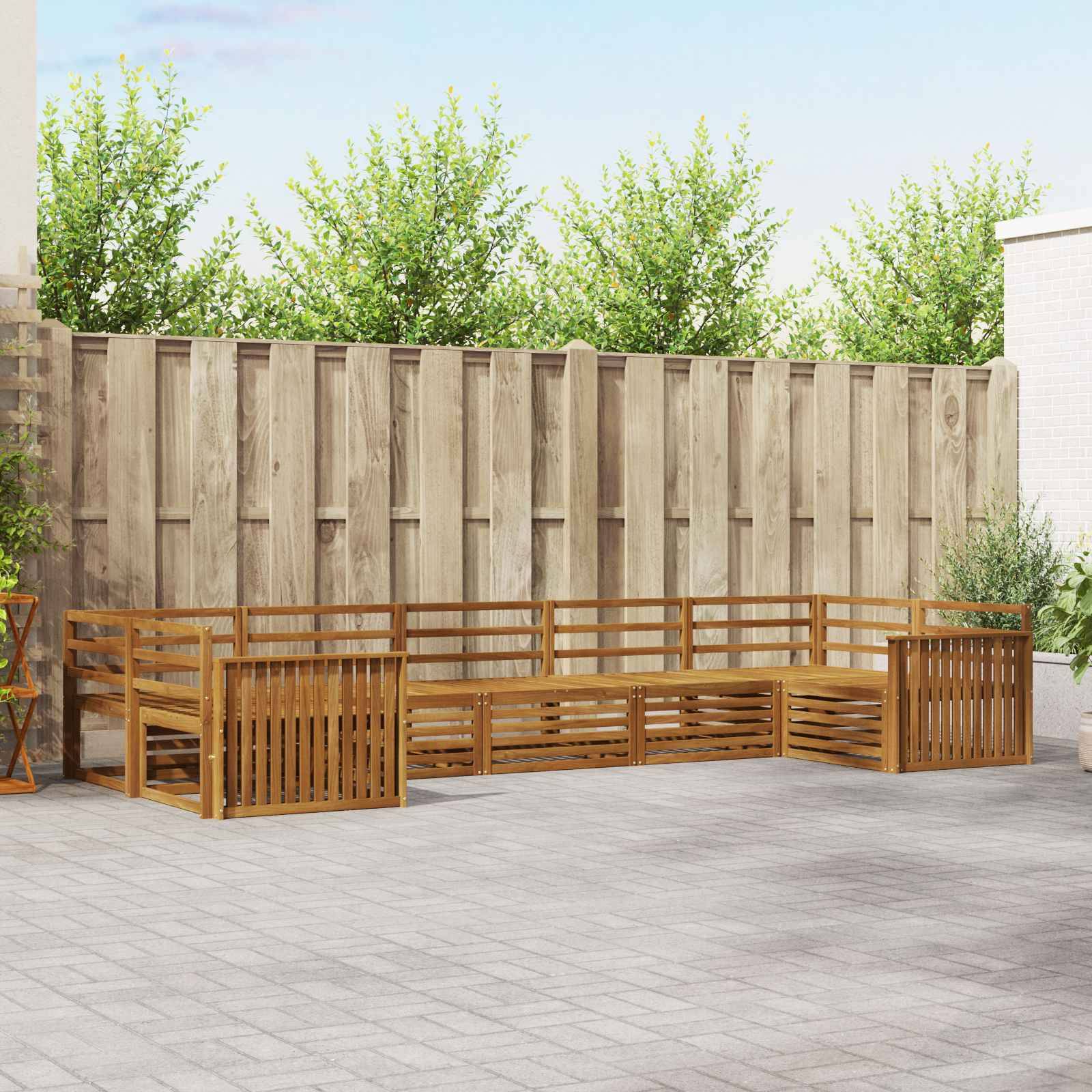 vidaXL Sofagarnituren 7 pcs Natur Massivholz Akazie
