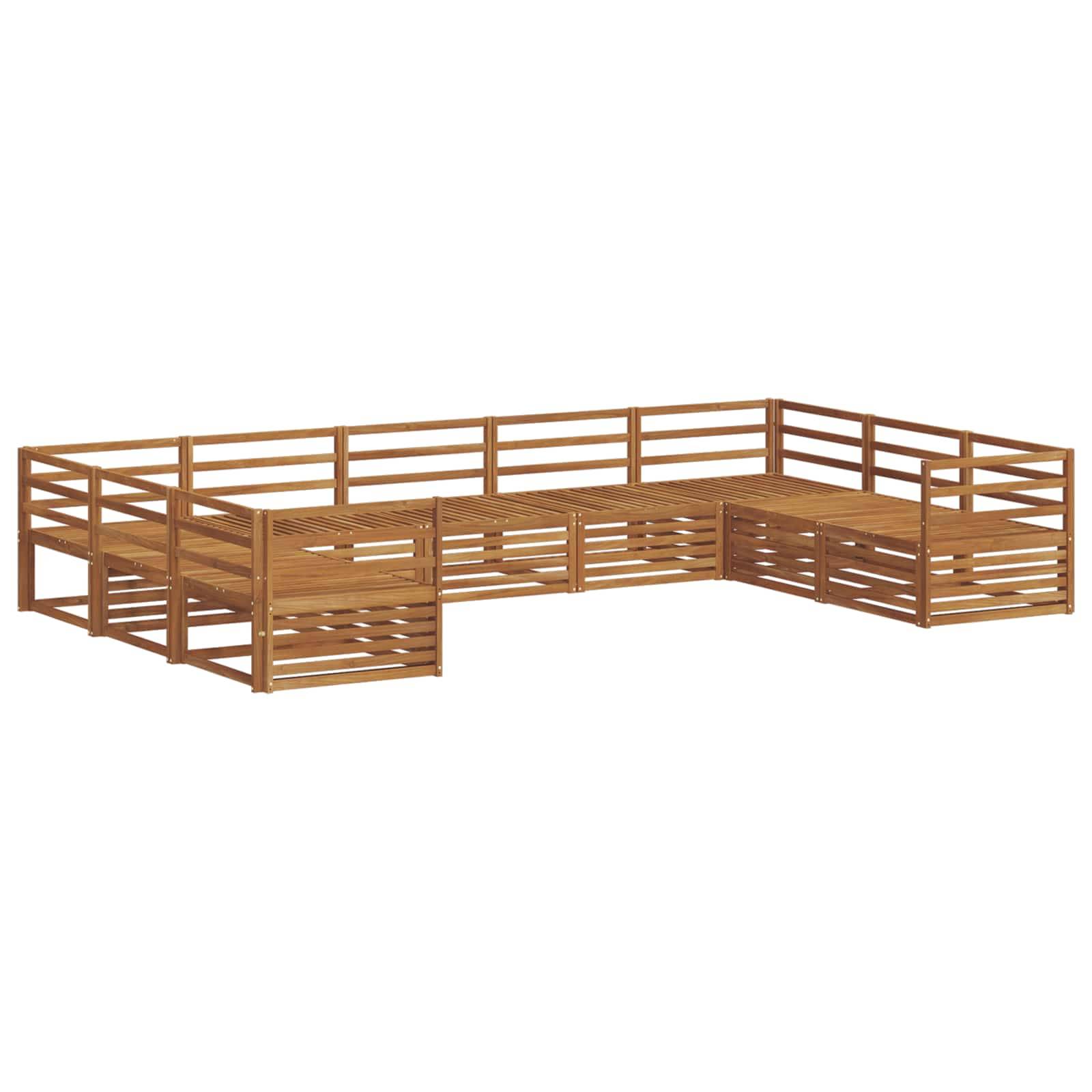 vidaXL Sofagarnituren 9 pcs Natur Massivholz Akazie