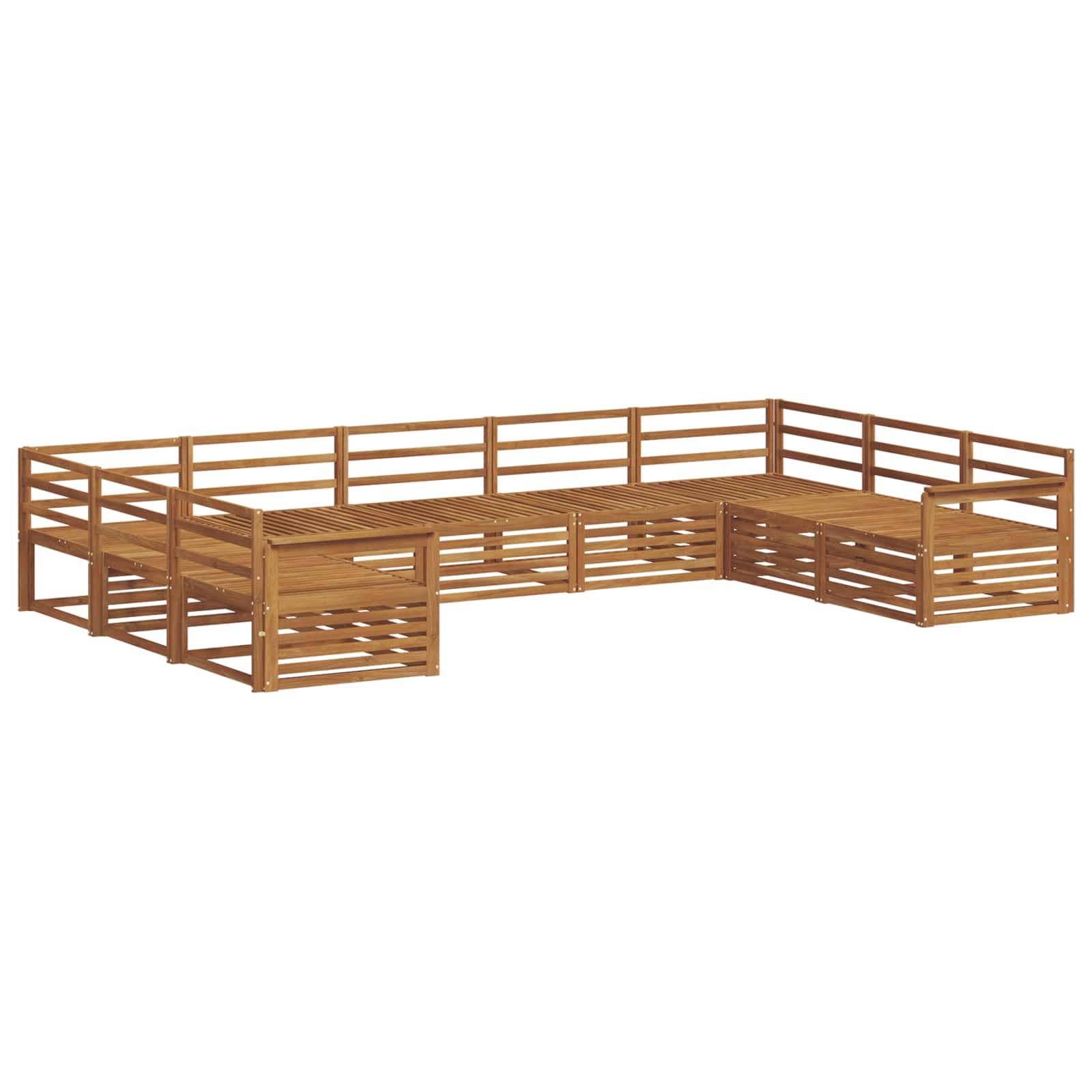 vidaXL Sofagarnituren 9 pcs Natur Massivholz Akazie