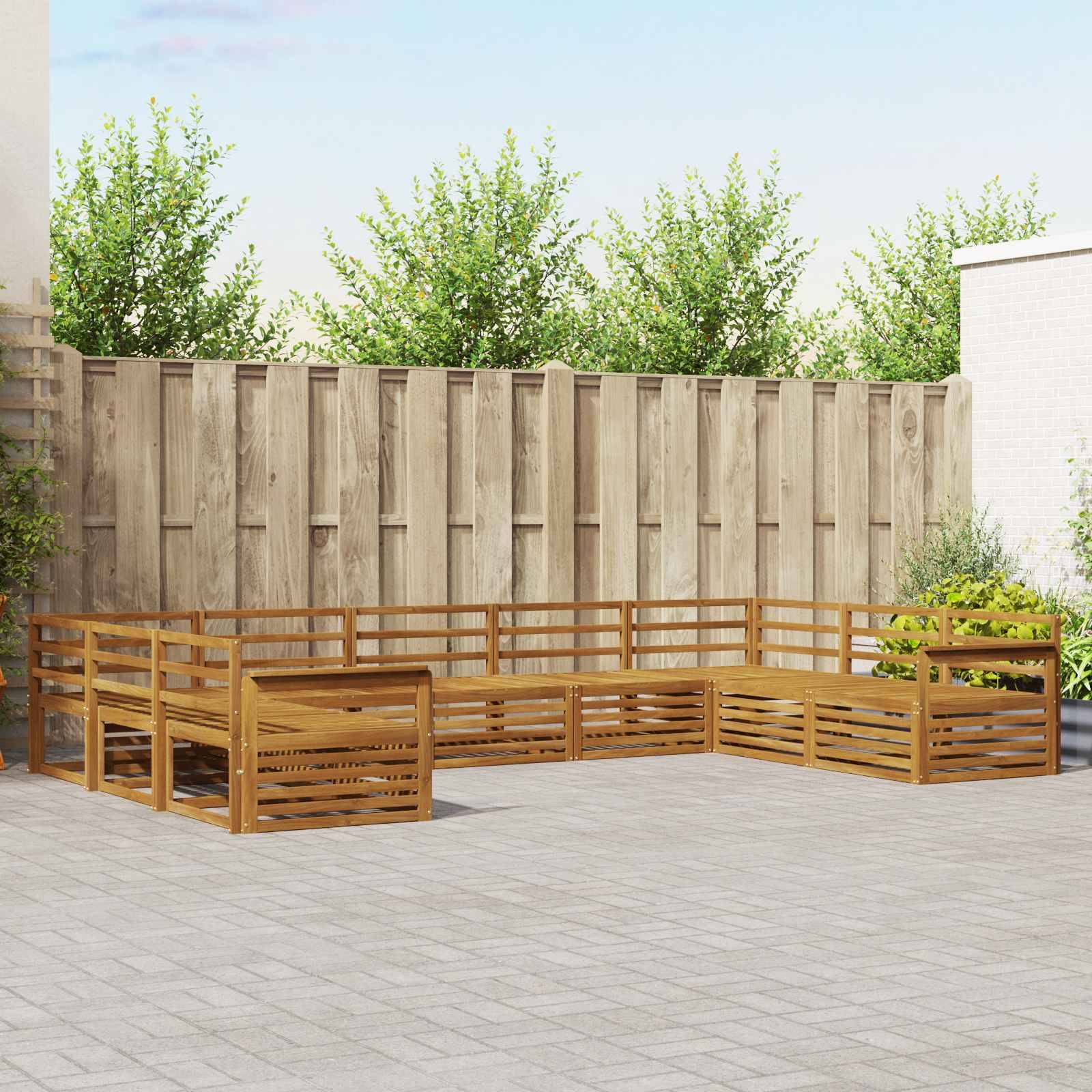 vidaXL Sofagarnituren 9 pcs Natur Massivholz Akazie