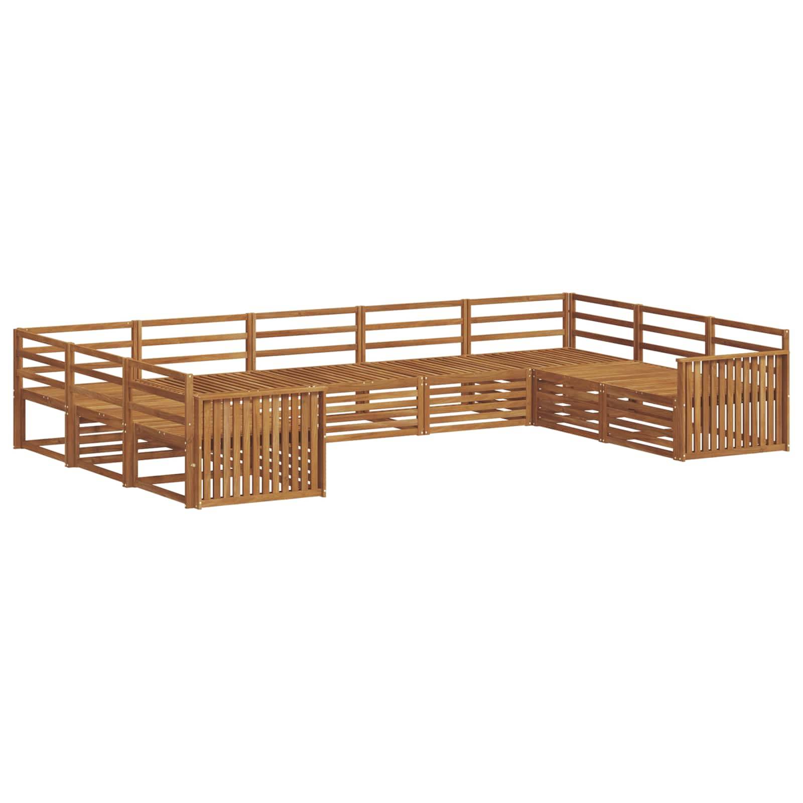 vidaXL Sofagarnituren 9 pcs Natur Massivholz Akazie