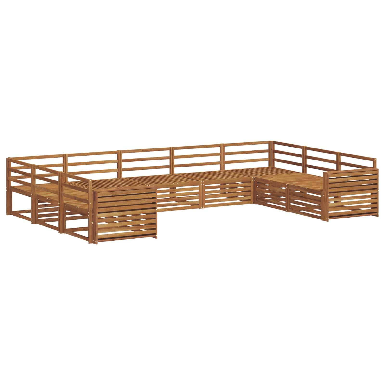 vidaXL Sofagarnituren 9 pcs Natur Massivholz Akazie
