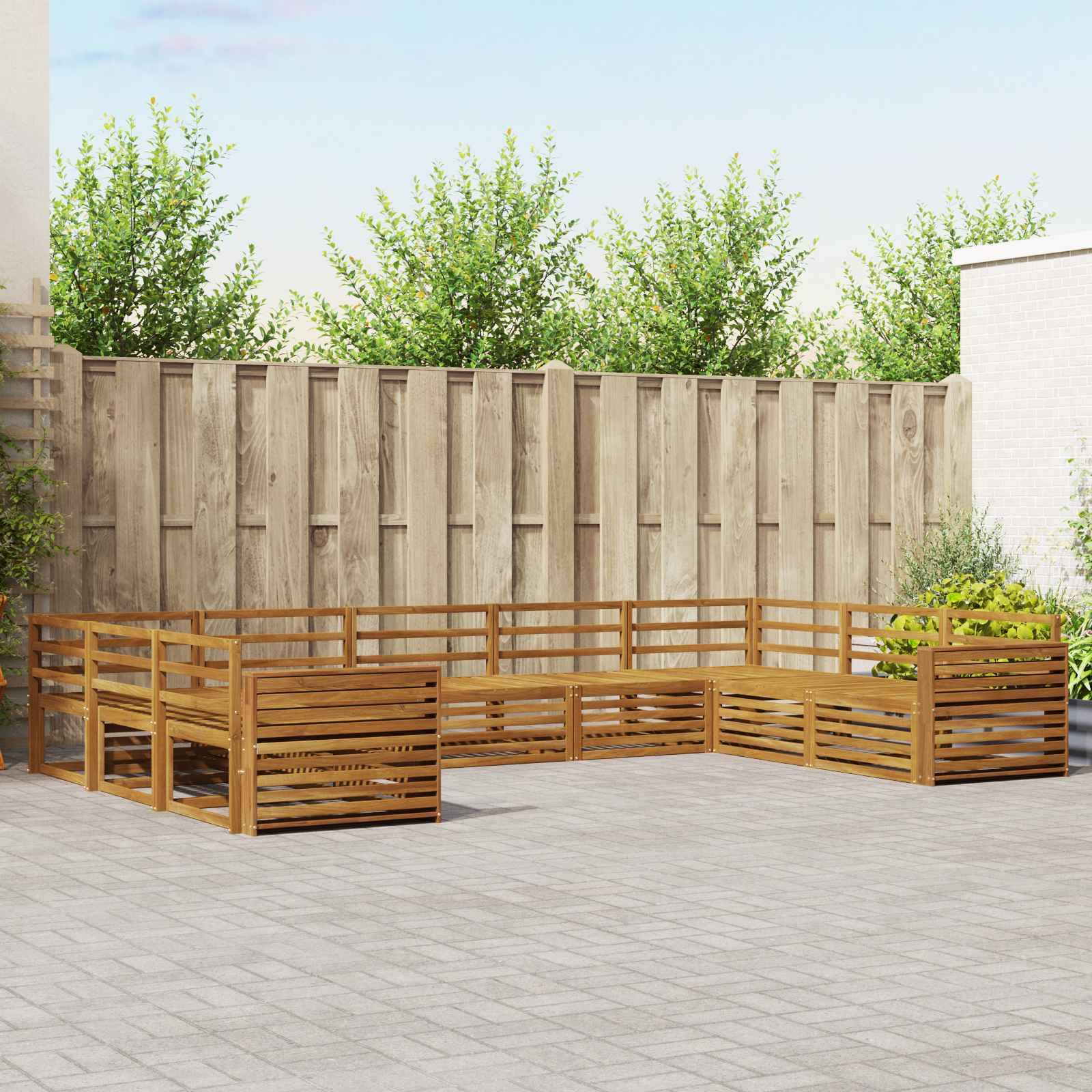 vidaXL Sofagarnituren 9 pcs Natur Massivholz Akazie
