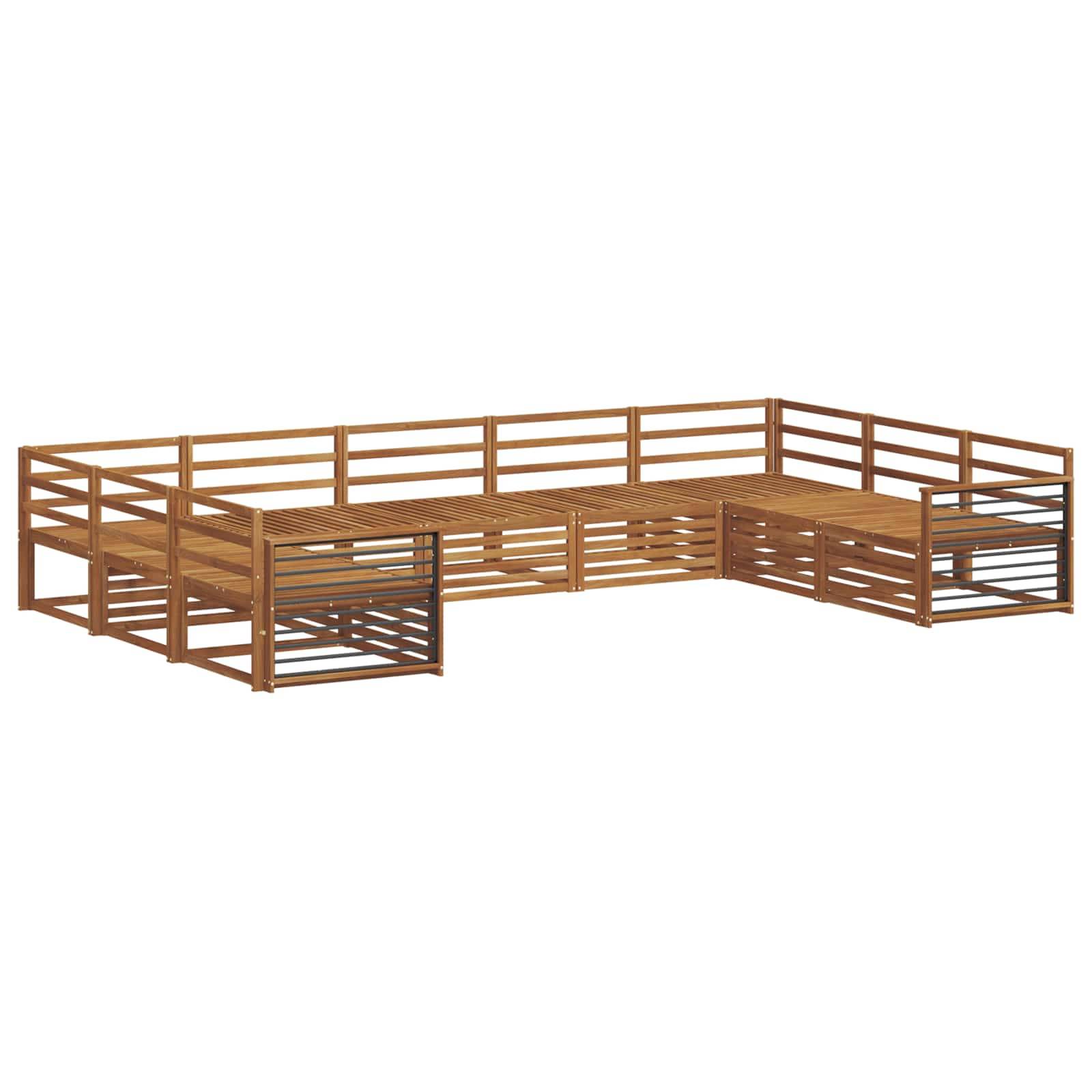 vidaXL Sofagarnituren 9 pcs Natur Massivholz Akazie