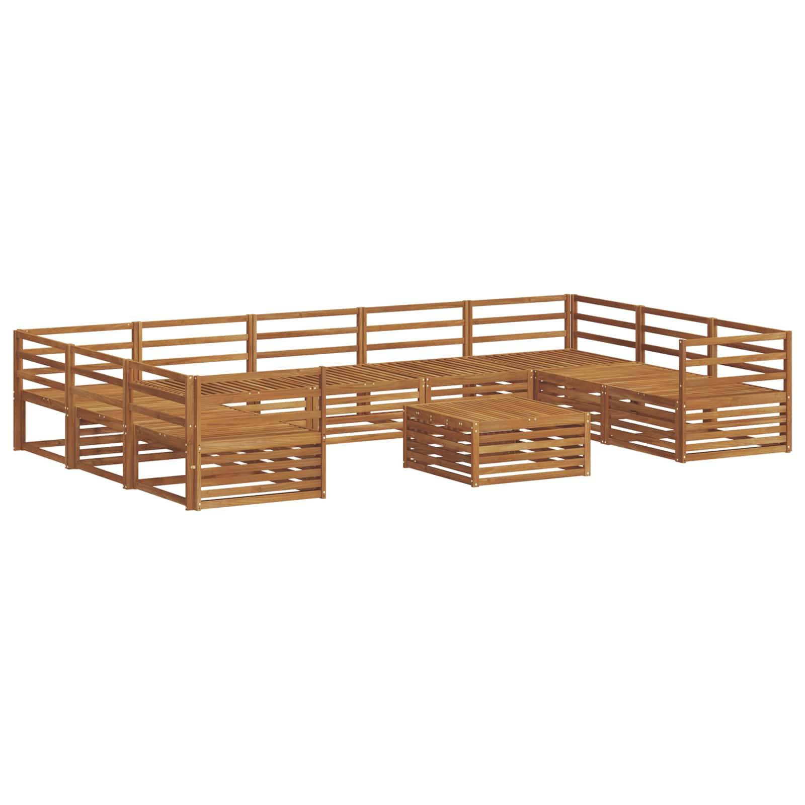 vidaXL Outdoor-Sofagarnitur 10 pcs Natur Massivholz Akazie