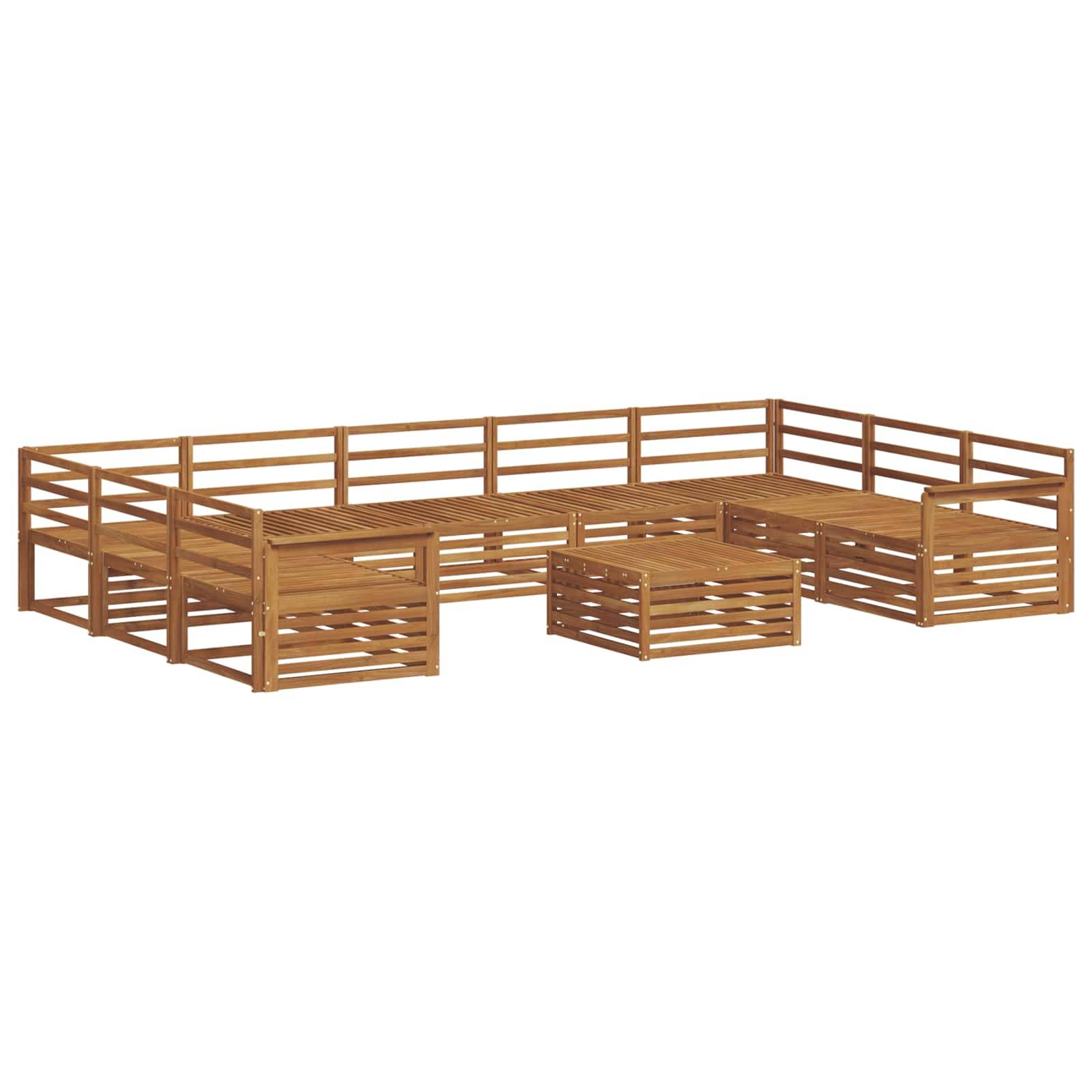 vidaXL Outdoor-Sofagarnitur 10 pcs Natur Massivholz Akazie