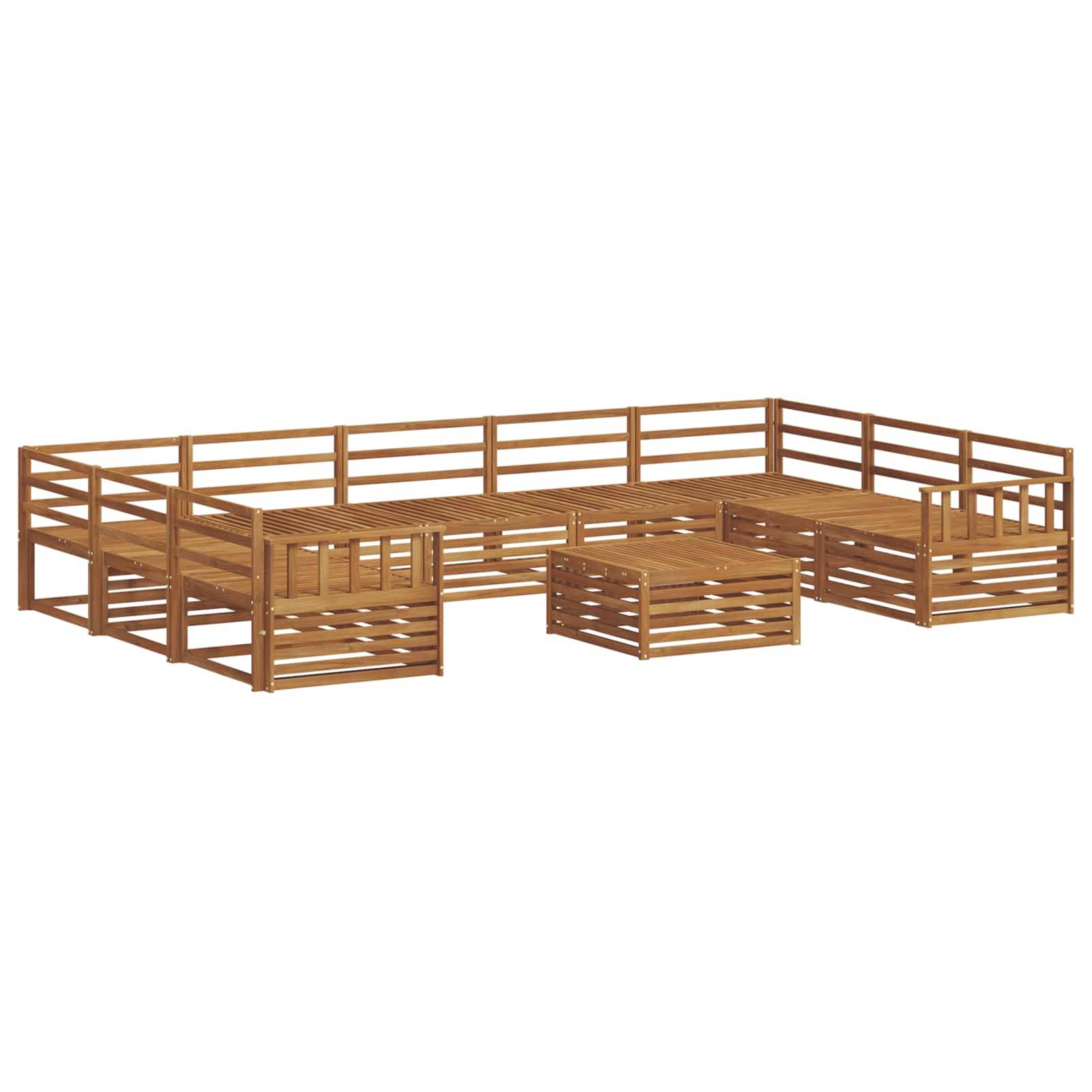 vidaXL Outdoor-Sofagarnitur 10 pcs Natur Massivholz Akazie