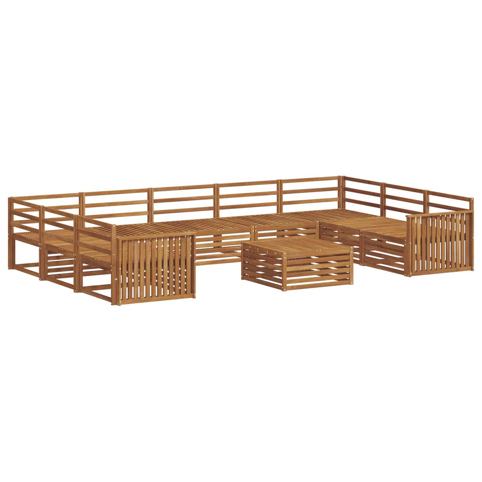 vidaXL Outdoor-Sofagarnitur 10 pcs Natur Massivholz Akazie