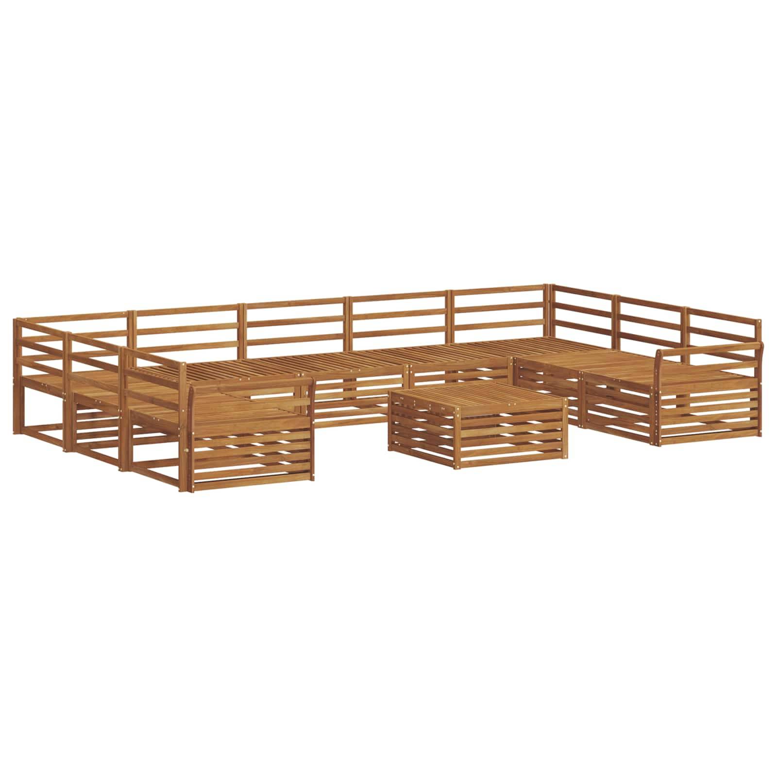 vidaXL Outdoor-Sofagarnitur 10 pcs Natur Massivholz Akazie