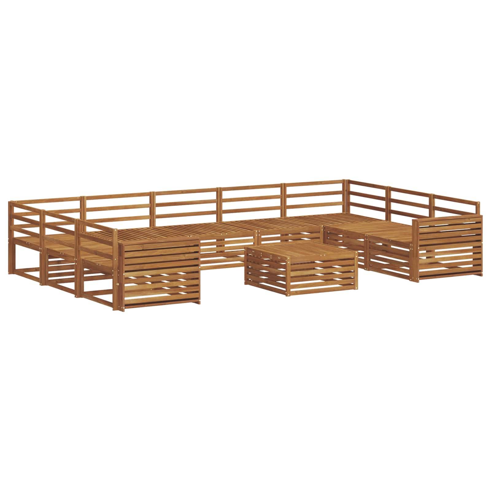 vidaXL Outdoor-Sofagarnitur 10 pcs Natur Massivholz Akazie