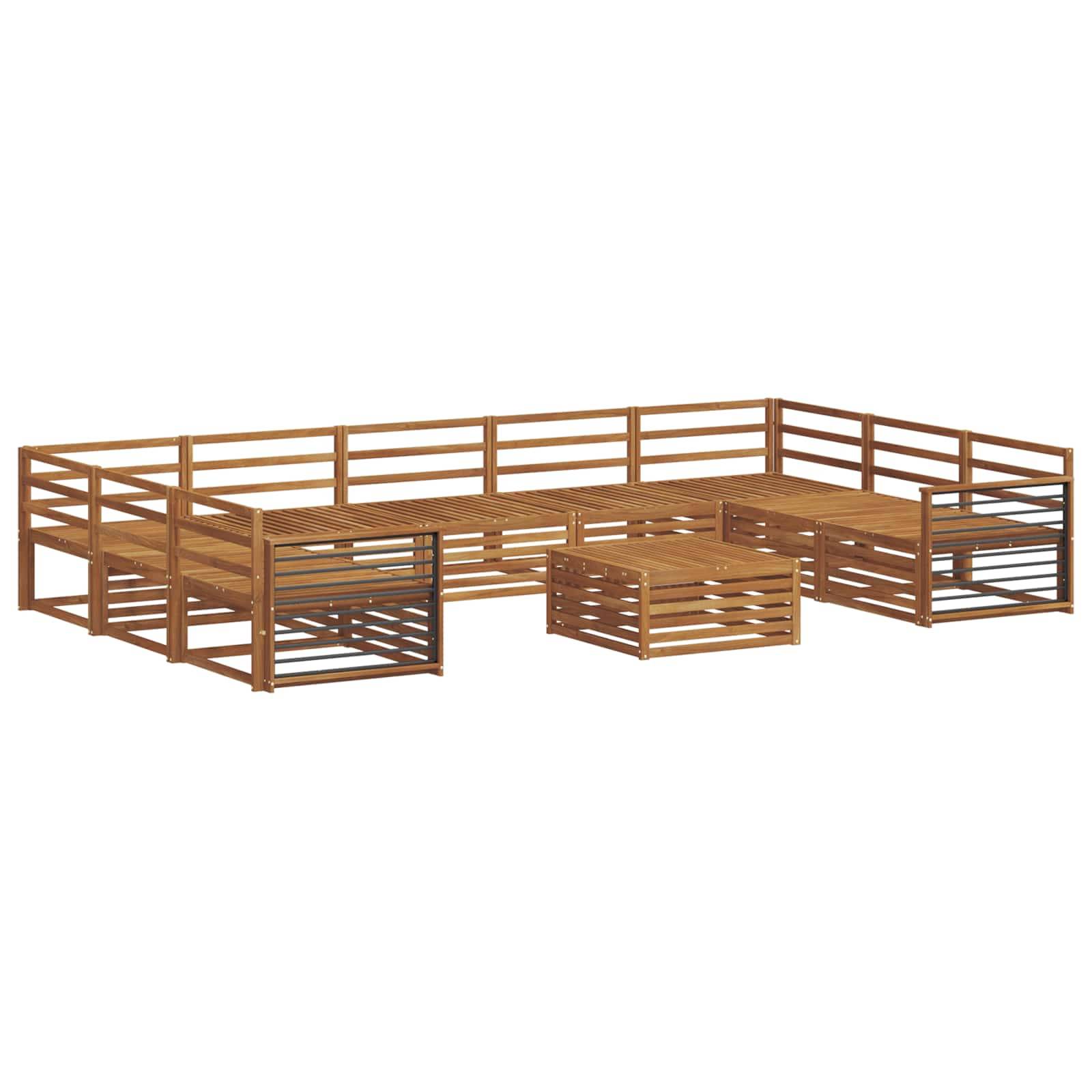 vidaXL Sofagarnituren 10 pcs Natur Massivholz Akazie