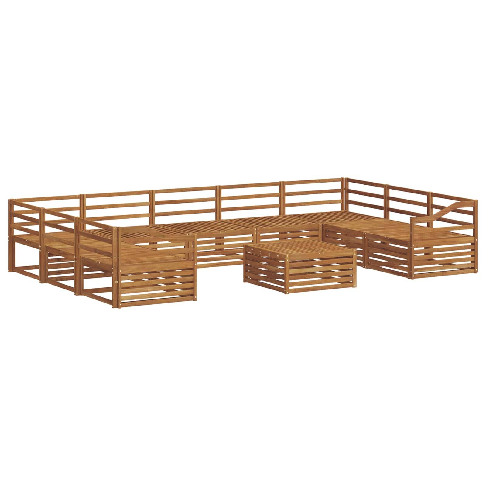 vidaXL Outdoor-Sofagarnitur 10 pcs Natur Massivholz Akazie