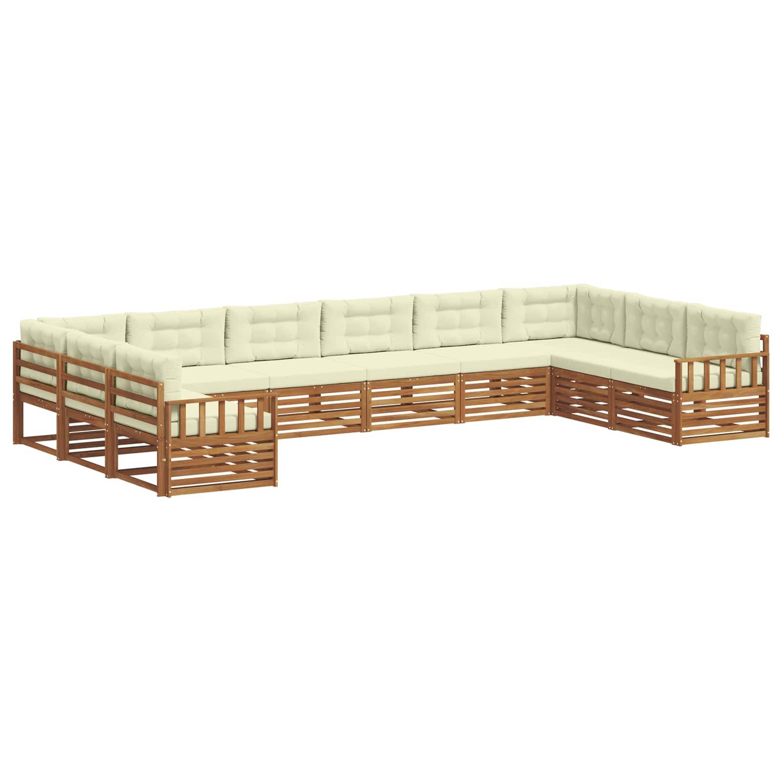 vidaXL Sofagarnituren 6 pcs Natur und Creme Massivholz Akazie