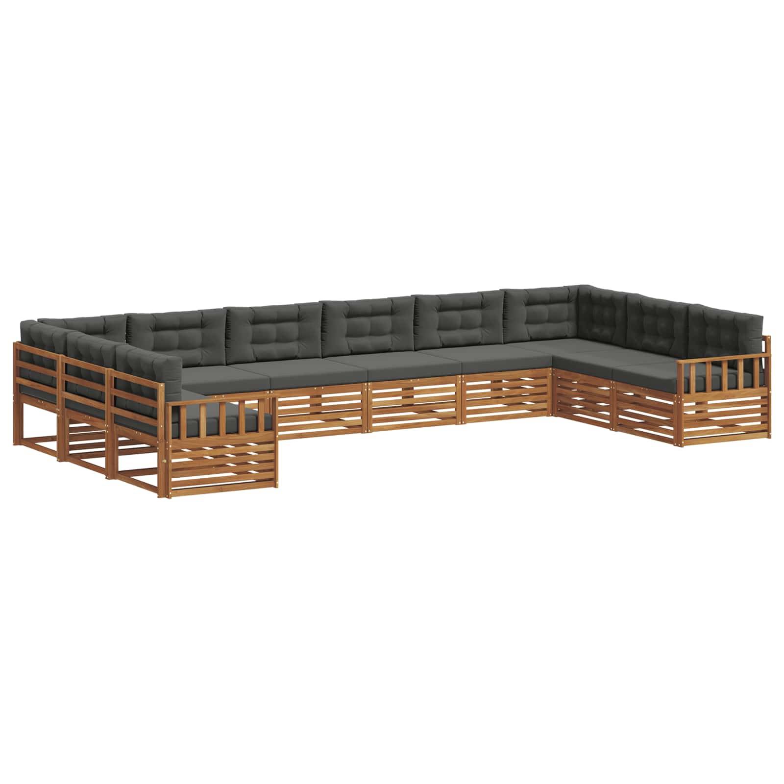 vidaXL Sofagarnituren 5 pcs Natur und Anthrazit Massivholz Akazie