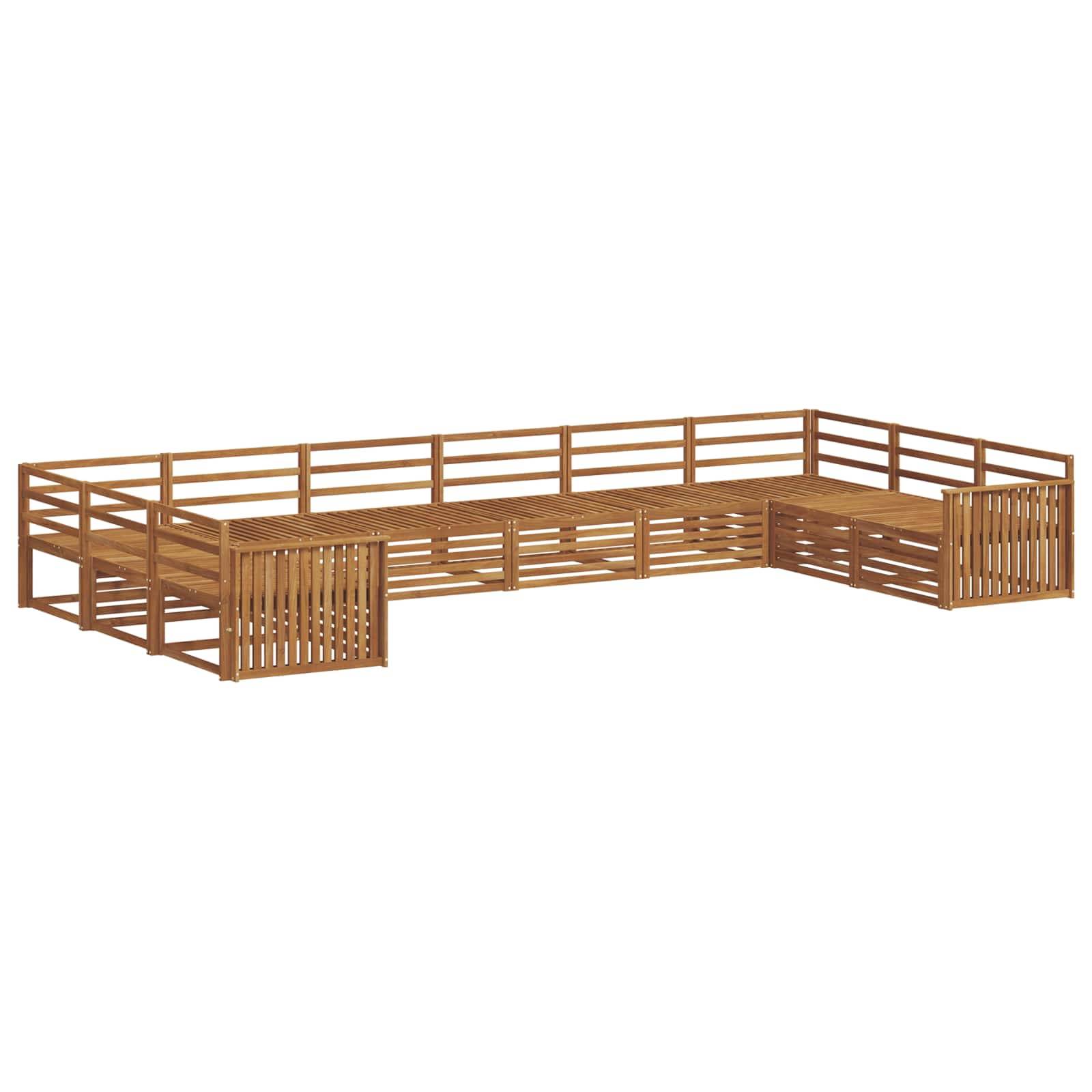 vidaXL Sofagarnituren 10 pcs Natur Massivholz Akazie