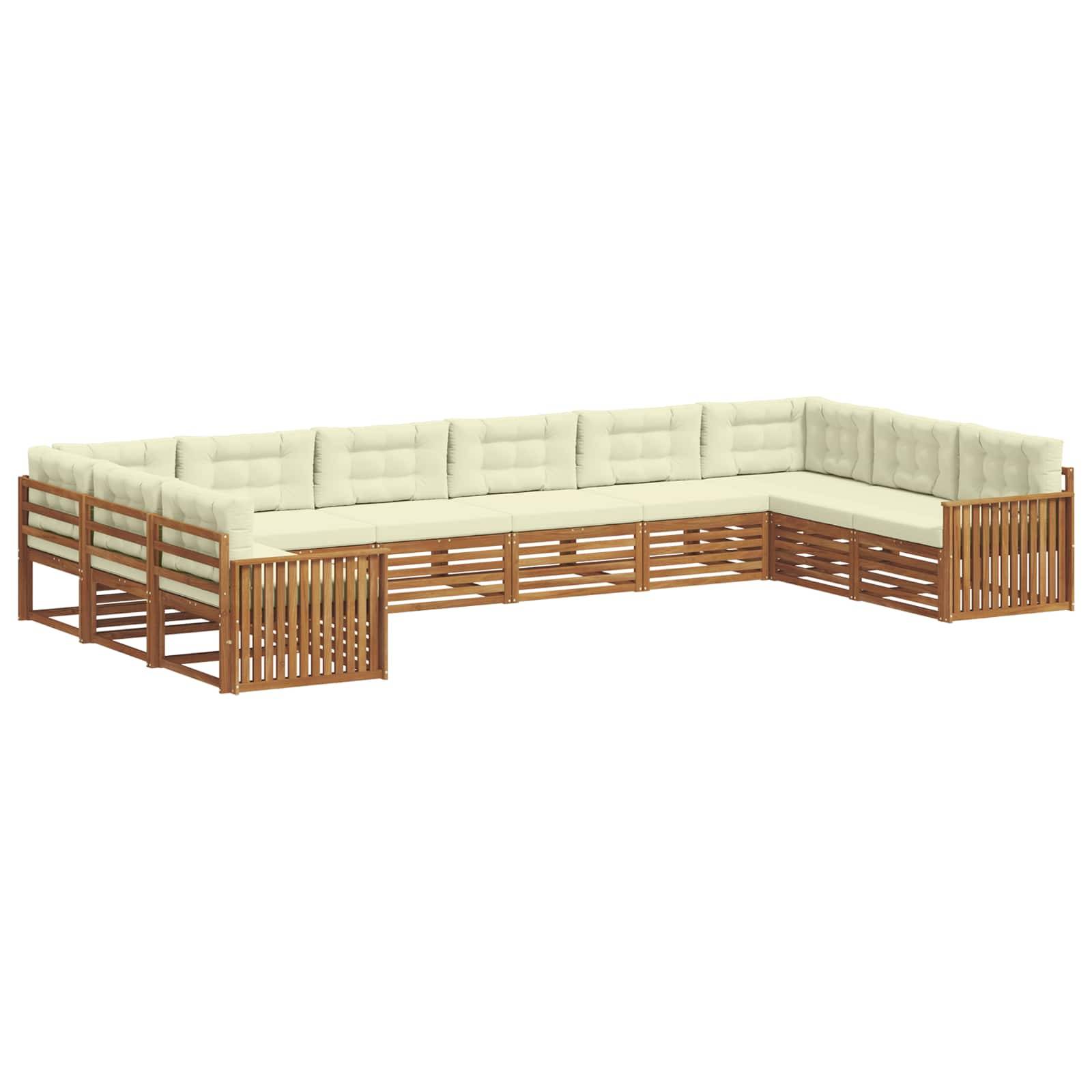 vidaXL Sofagarnituren 6 pcs Natur und Creme Massivholz Akazie