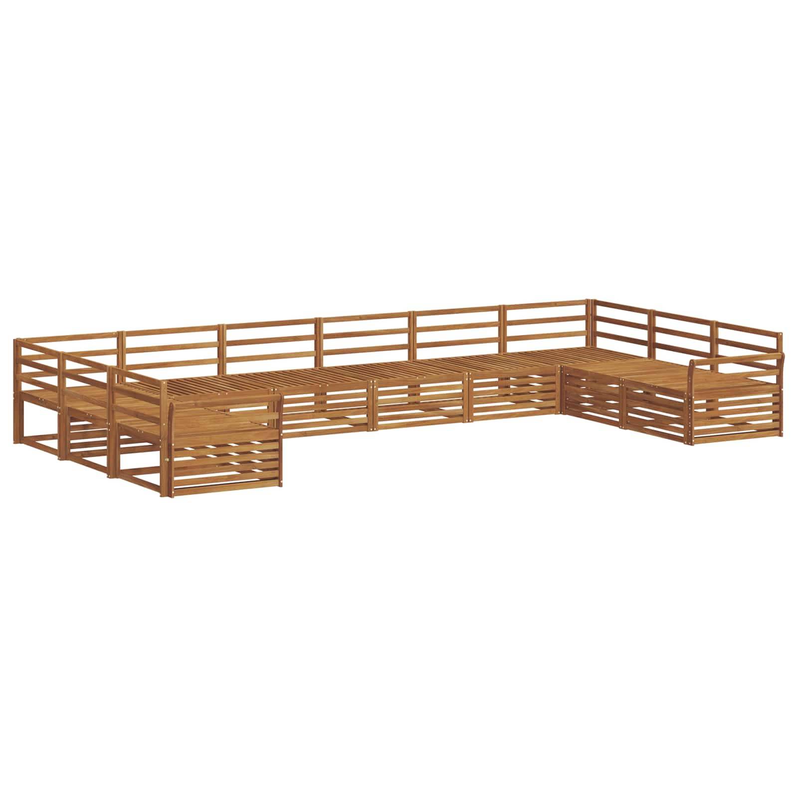 vidaXL Sofagarnituren 10 pcs Natur Massivholz Akazie
