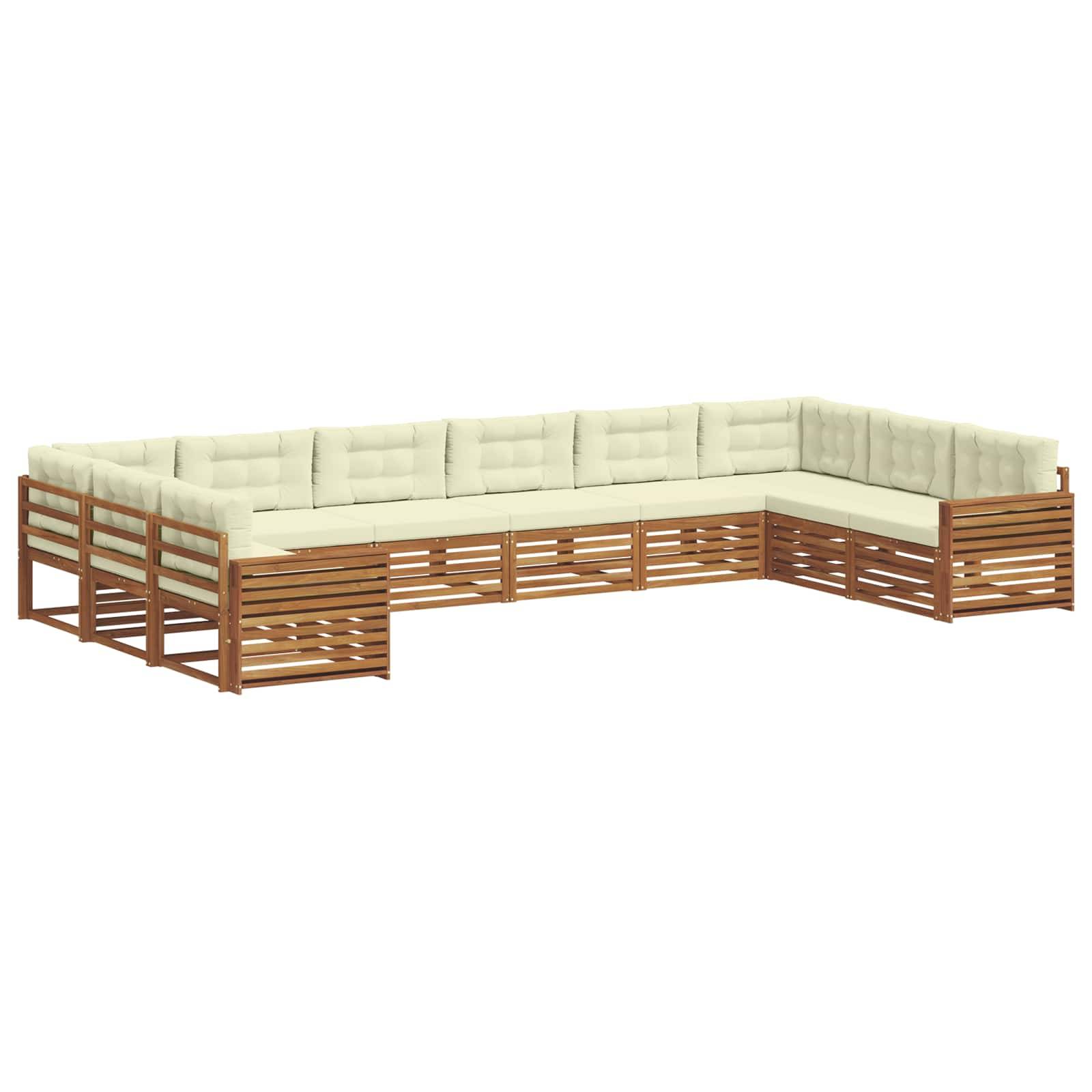 vidaXL Sofagarnituren 8 pcs Natur und Creme Massivholz Akazie