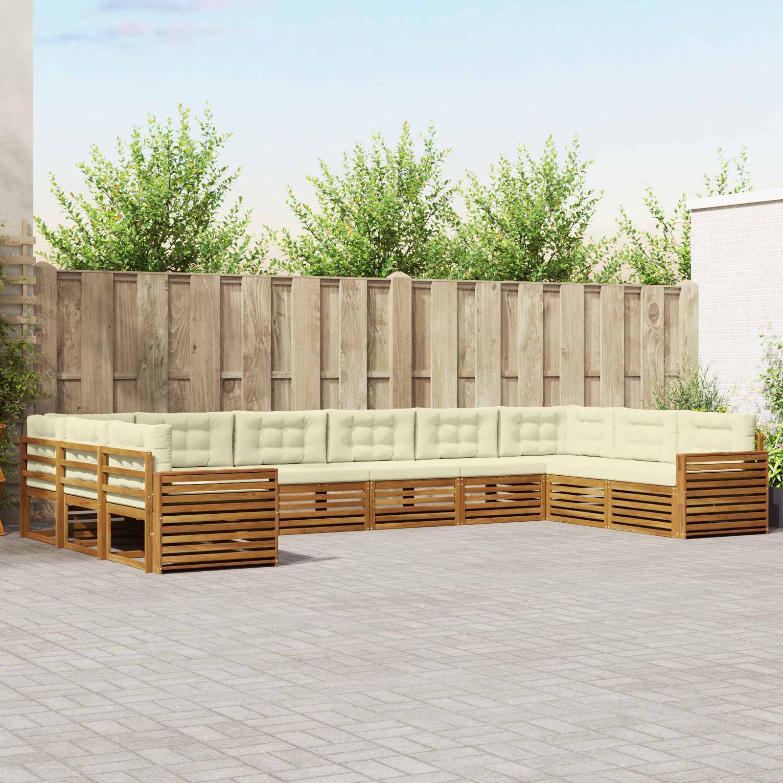 vidaXL Sofagarnituren 8 pcs Natur und Creme Massivholz Akazie