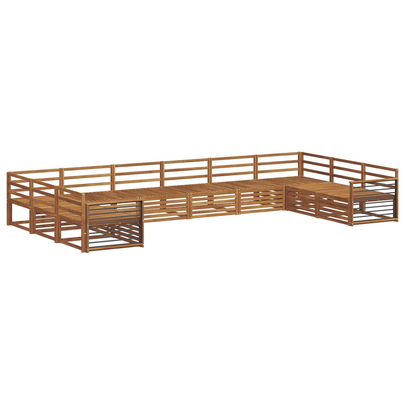 vidaXL Sofagarnituren 10 pcs Natur Massivholz Akazie