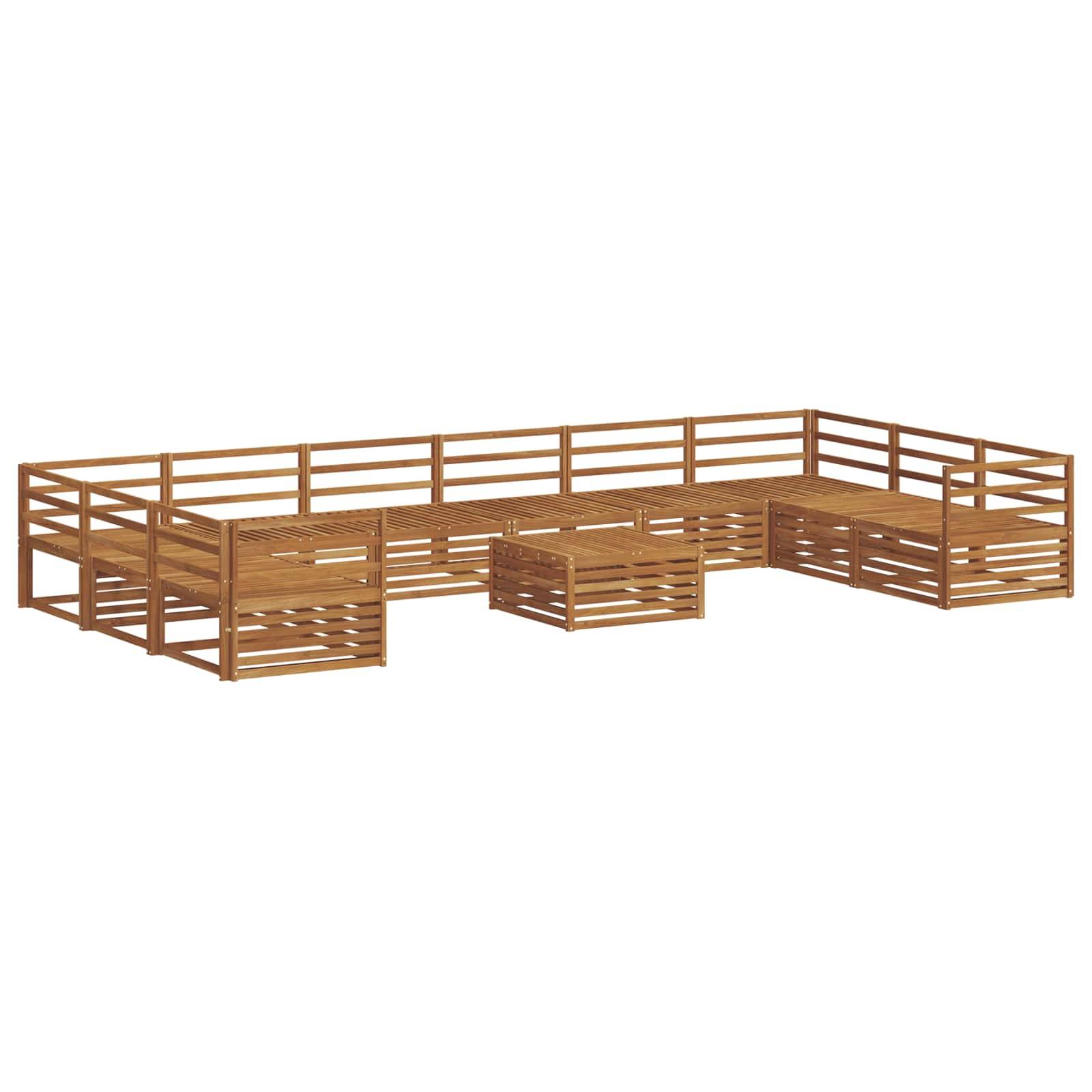vidaXL Sofagarnituren 11 pcs Natur Massivholz Akazie