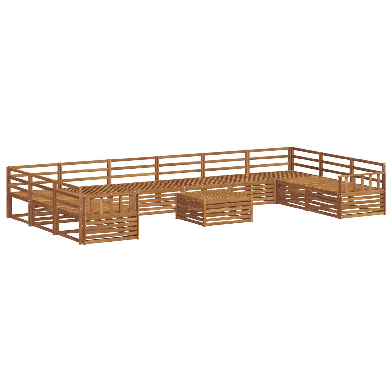 vidaXL Sofagarnituren 11 pcs Natur Massivholz Akazie